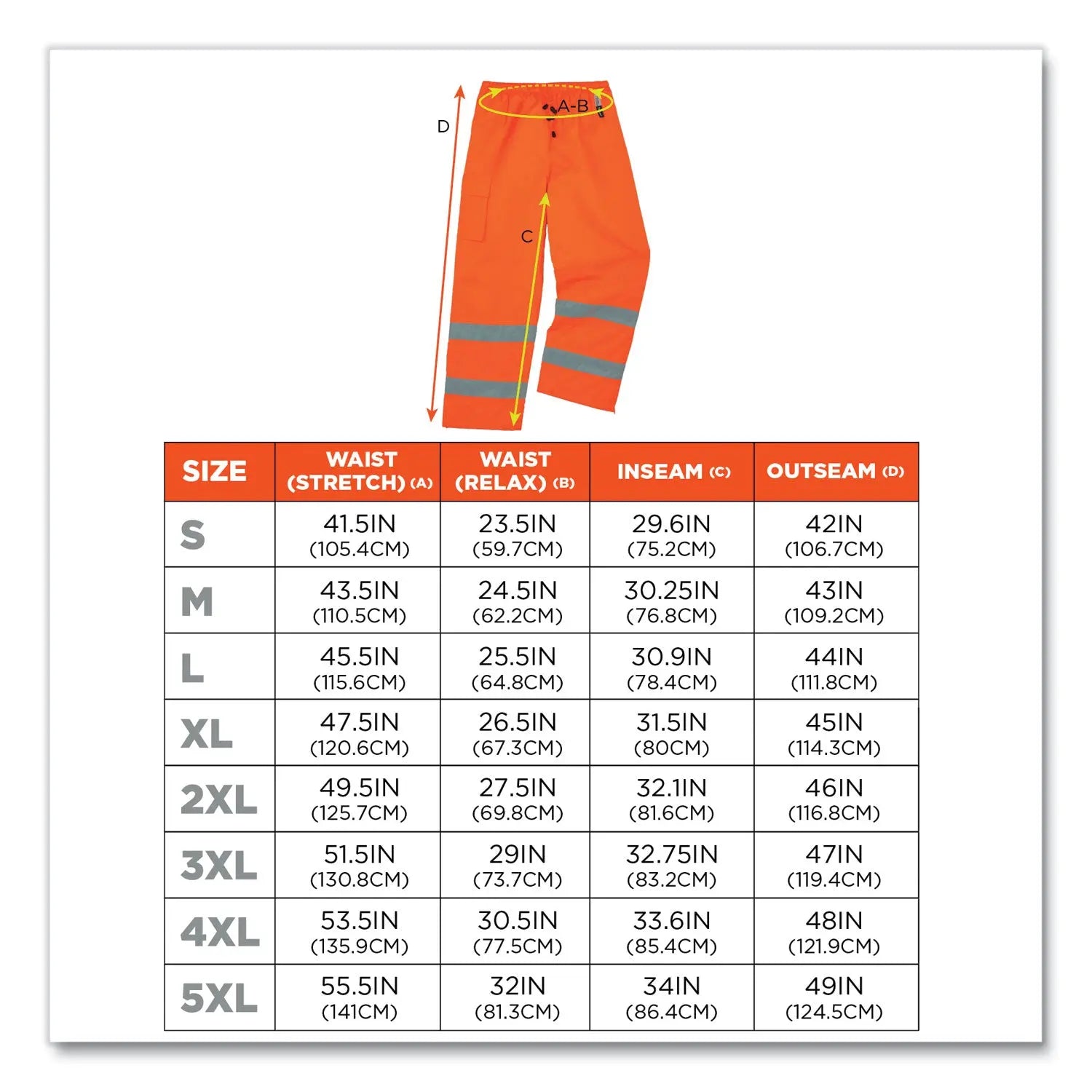 ergodyne® GloWear 8925 Class E Hi-Vis Thermal Pants, 2X-Large, Orange