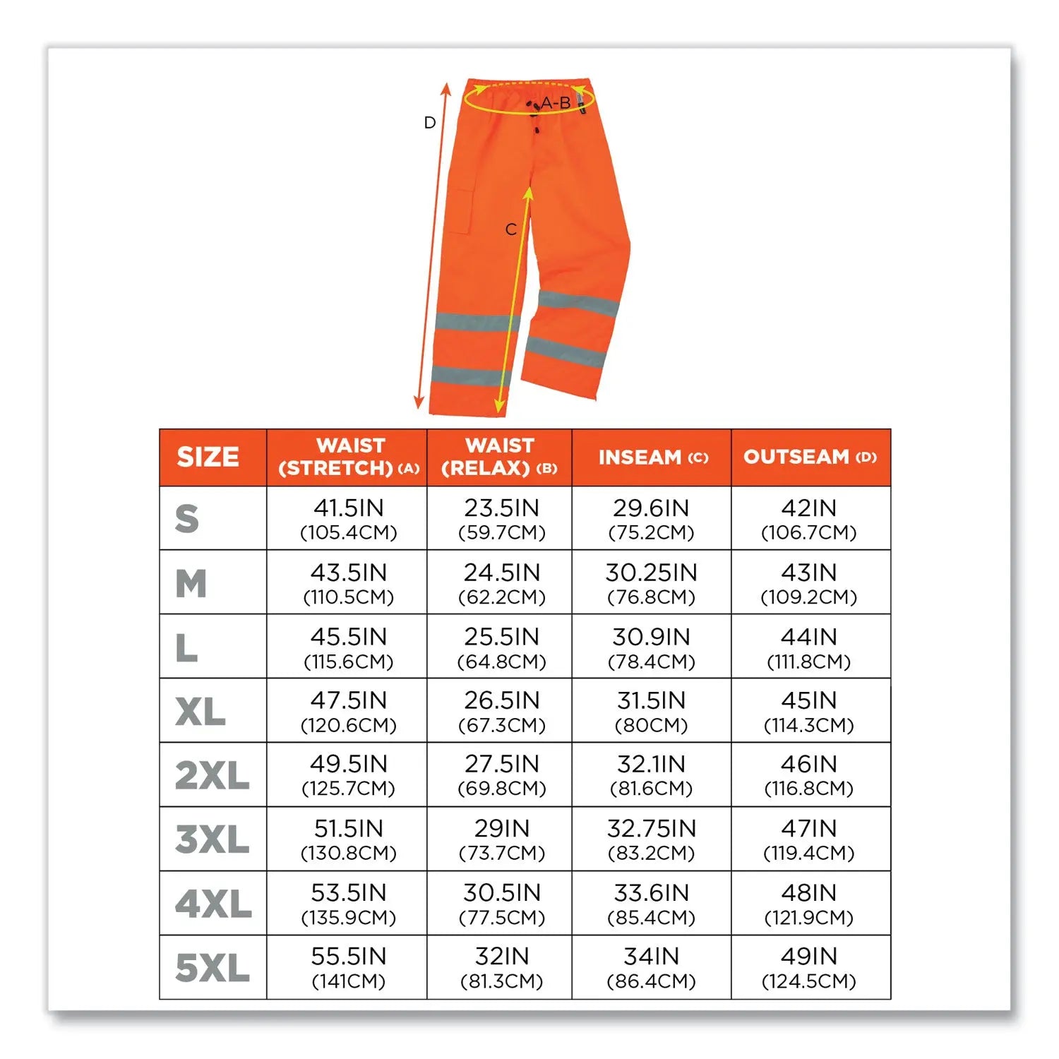 ergodyne® GloWear 8925 Class E Hi-Vis Thermal Pants, Large, Orange