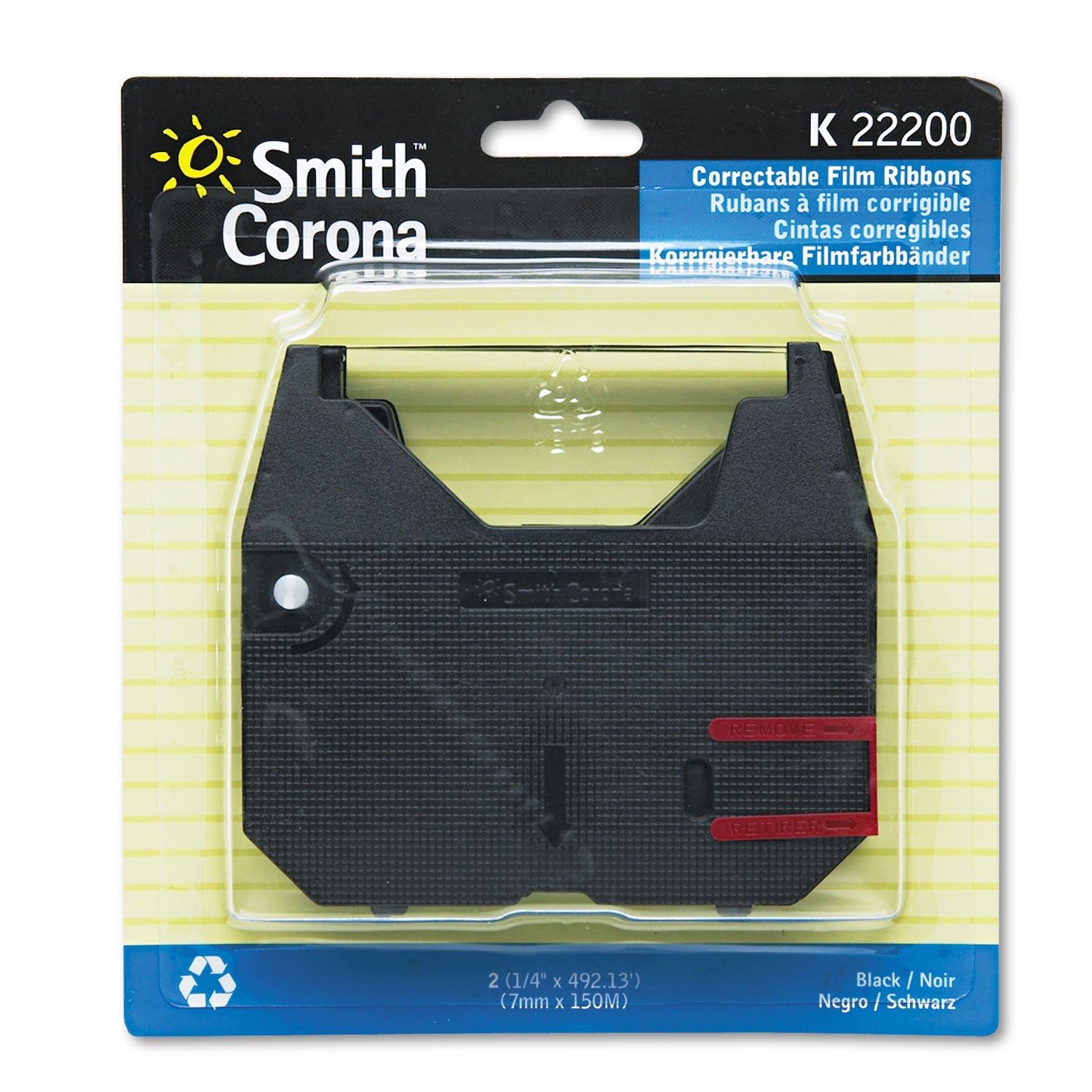 22200 Typewriter Ribbon | Black, 2/Pack, Smith Corona