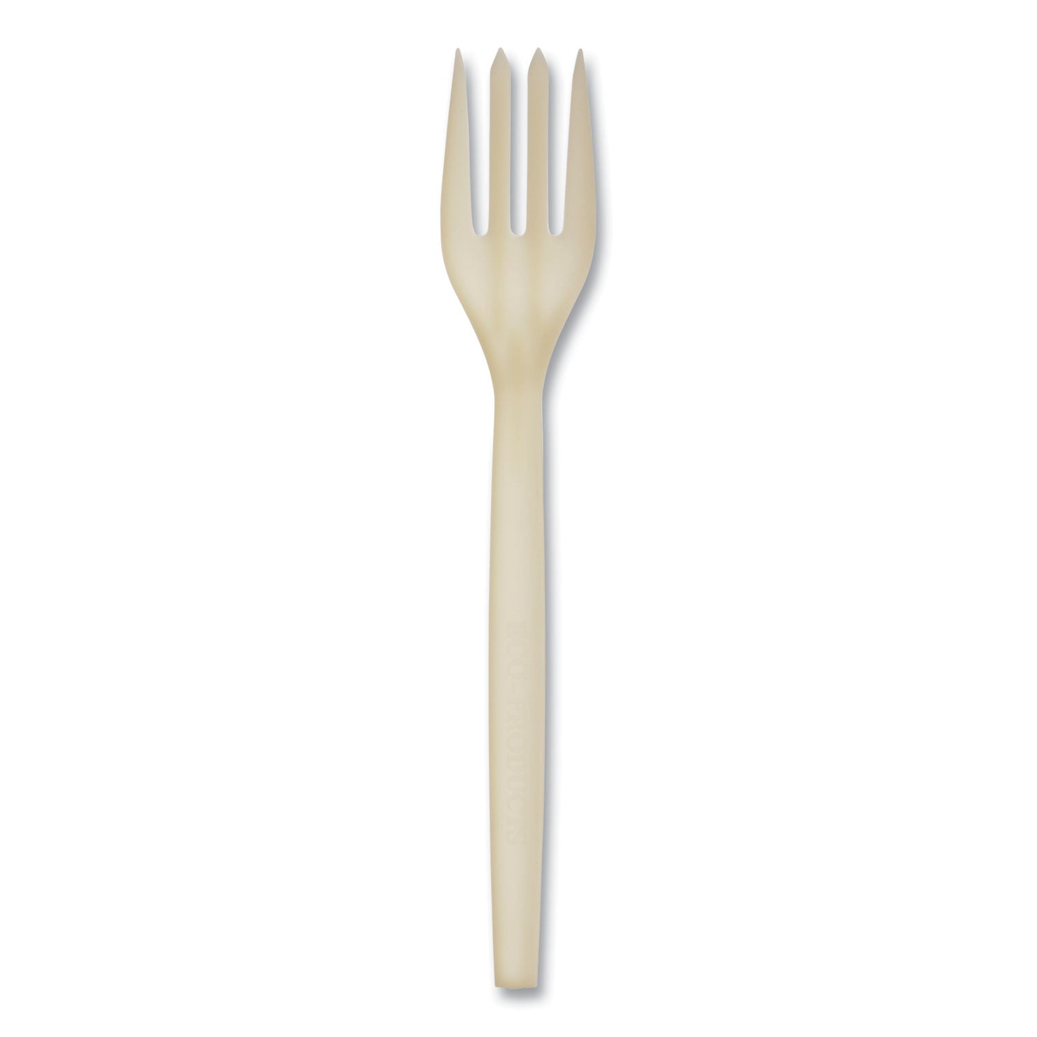 WNA EcoSense Renewable Plant Starch Cutlery, Fork, Plastic, Cream, 50/Pack