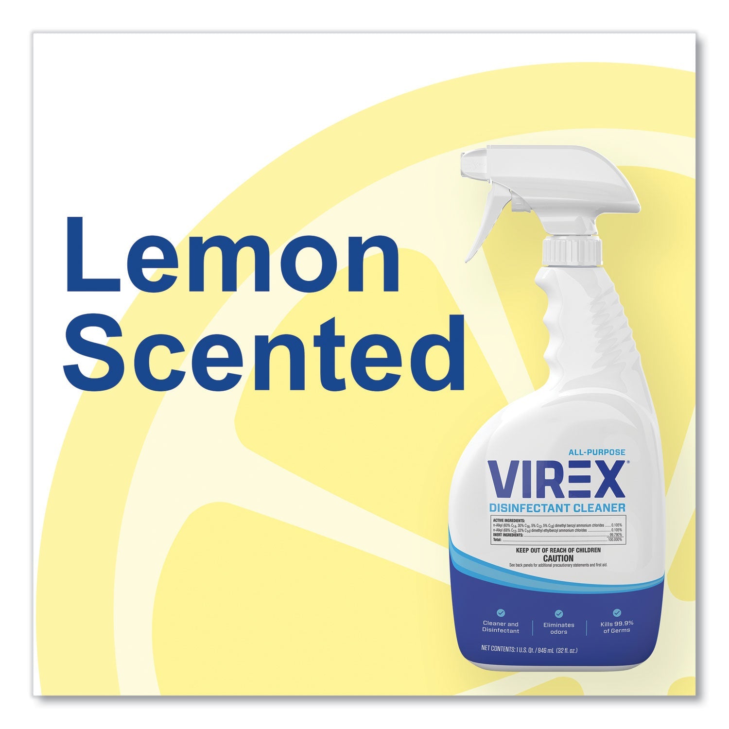 Diversey™ Virex All-Purpose Disinfectant Cleaner, Citrus Scent, 32 Oz Spray Bottle, 8/carton - Bloom Skins