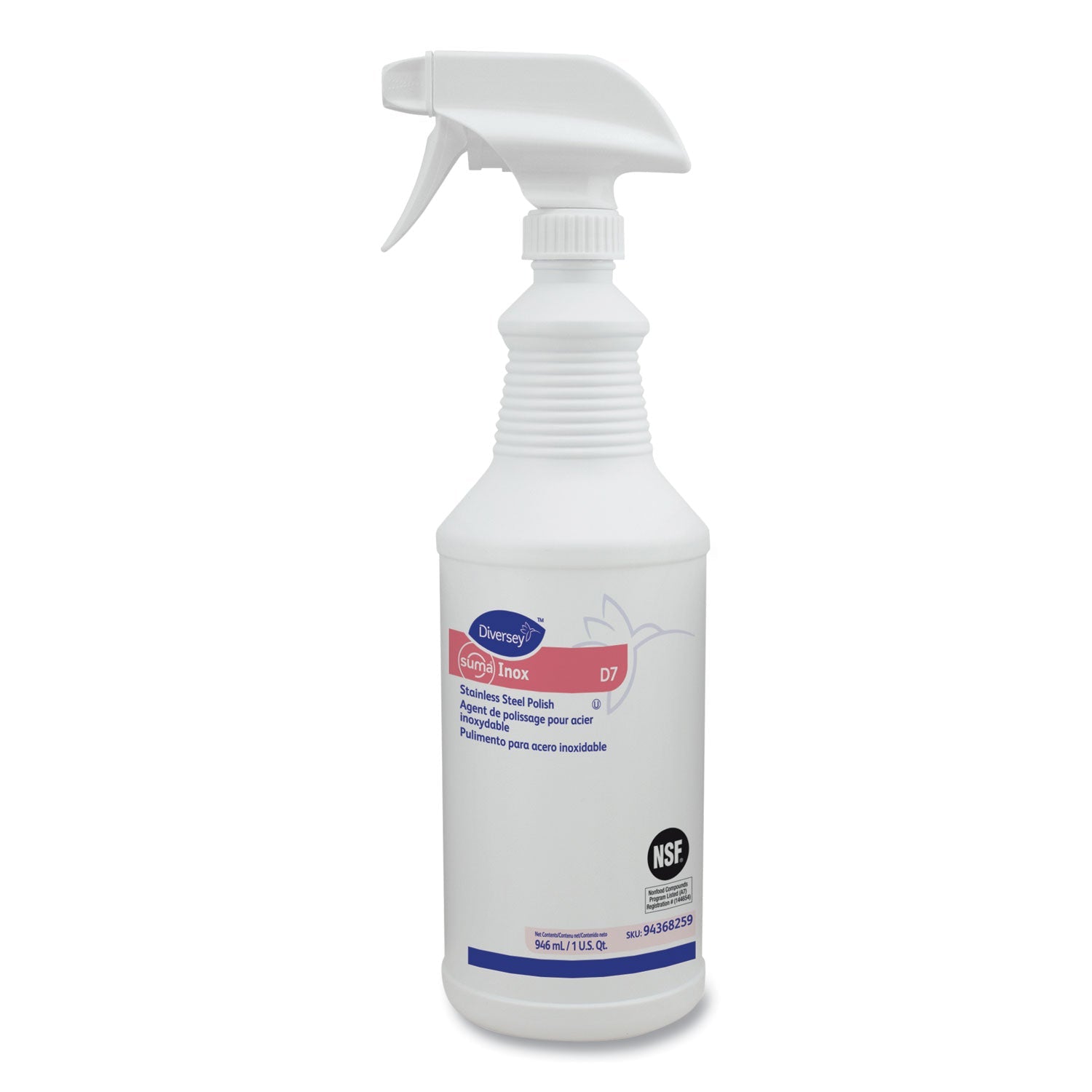 Suma® Suma Inox D7, 32 Oz Spray Bottle, 6/carton