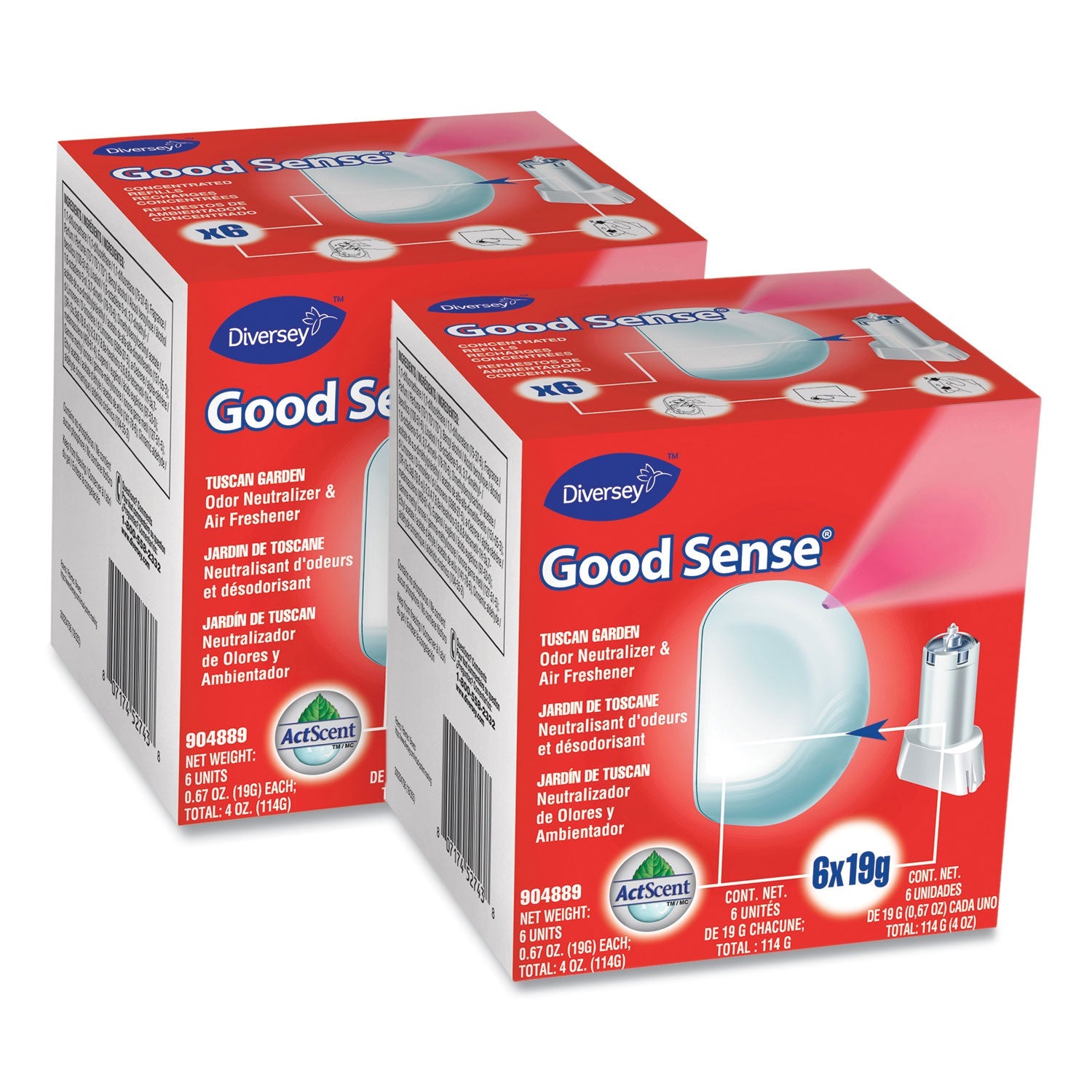 Diversey™ Good Sense Automatic Spray System, Tuscan Garden Scent, 0.67 Oz Cartridge, 12/carton
