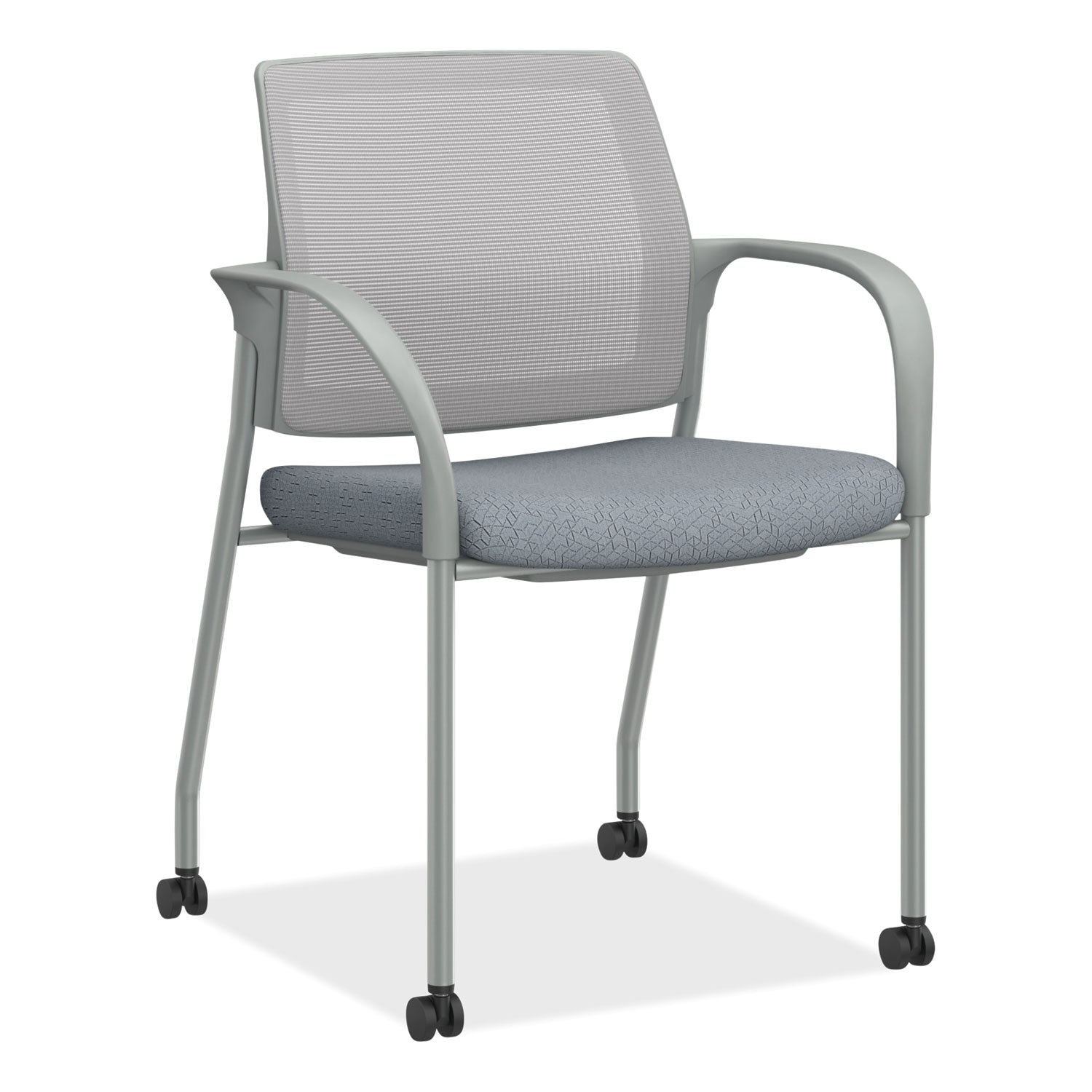 Mesh Back Mobile Stacking Chair | Fog/Silver