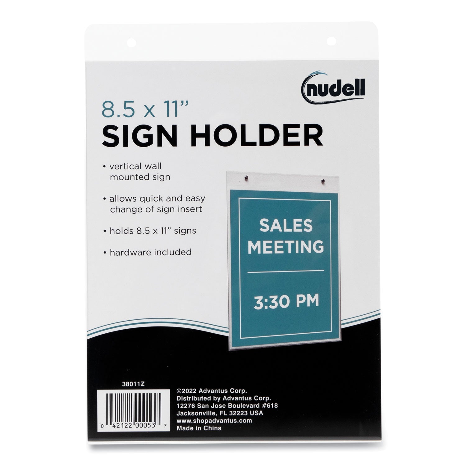 Wall Sign Holder | 8.5x11, Vertical, Clear