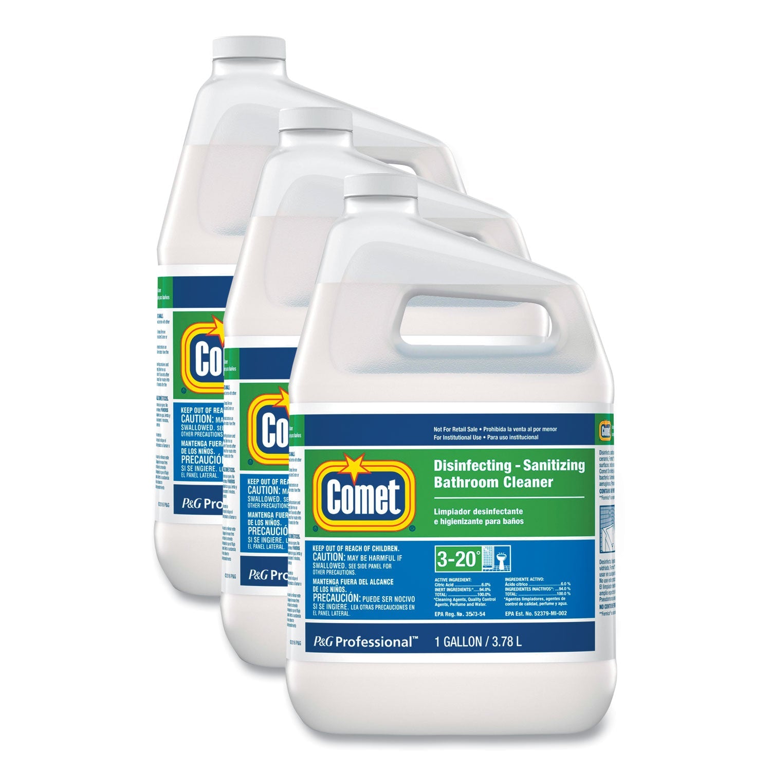 Comet® Disinfecting-Sanitizing Bathroom Cleaner, One Gallon Bottle, 3/carton