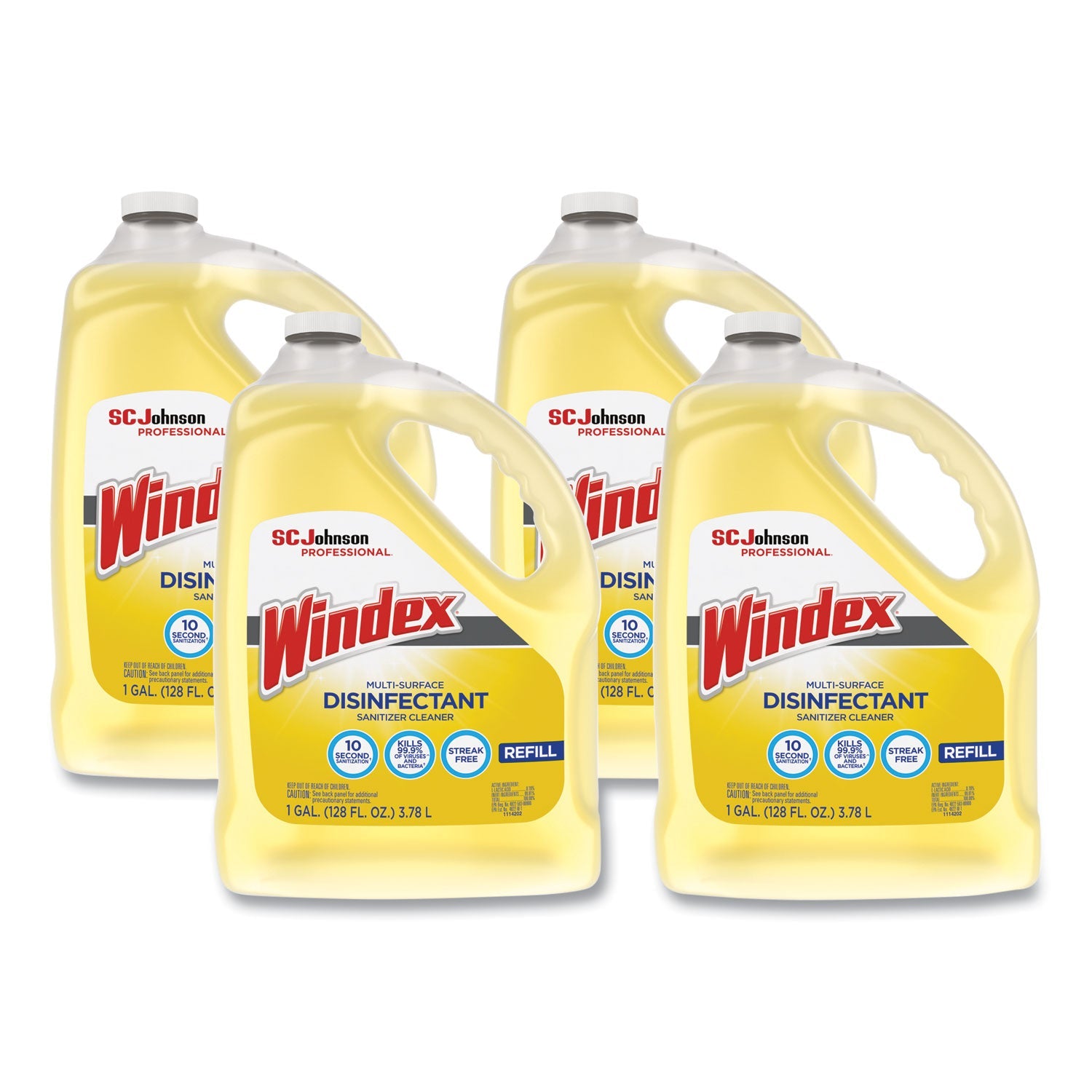 Windex® Multi-Surface Disinfectant Cleaner, Citrus, 1 Gal Bottle, 4/carton