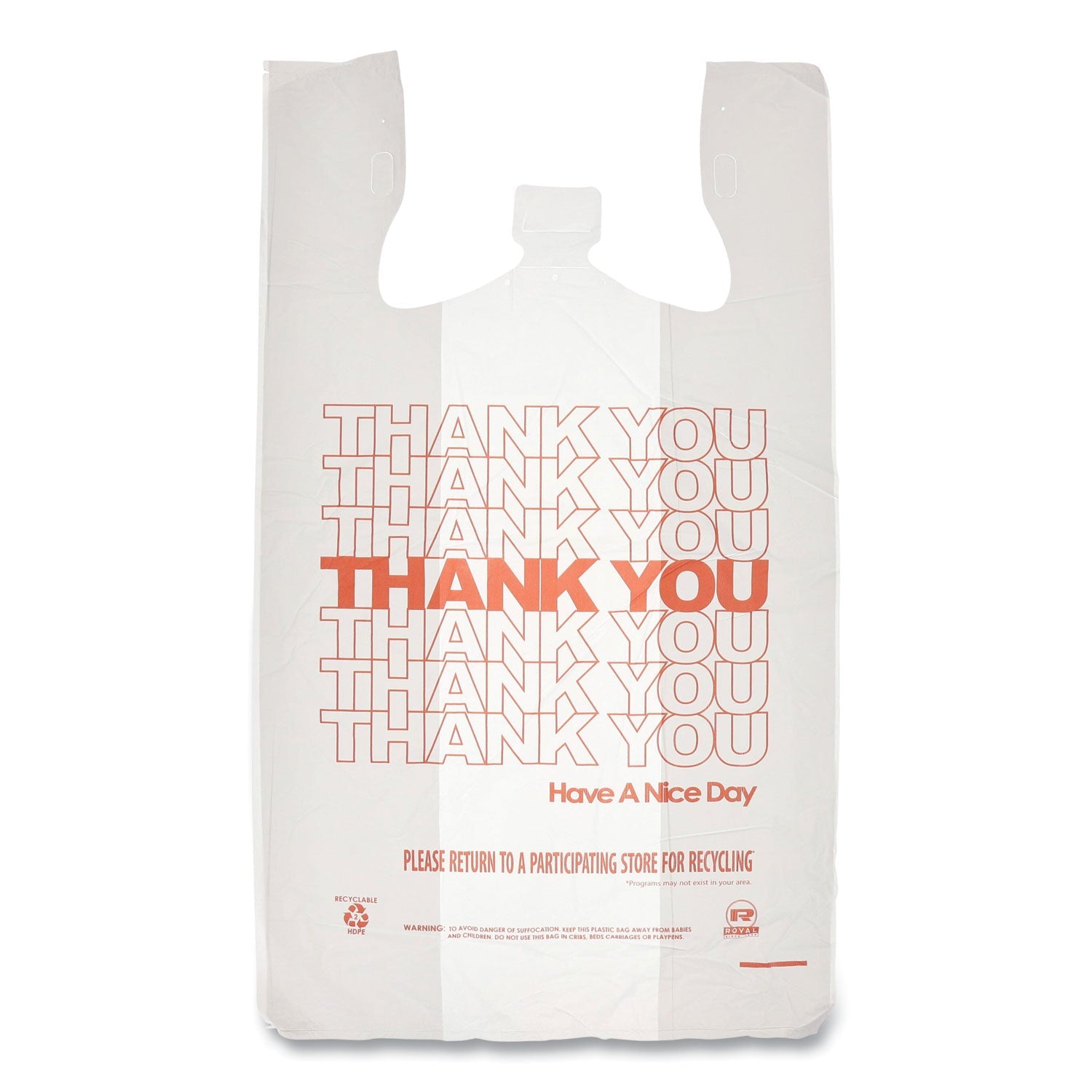 Thank You Bags | White/Red | 1,000-Count