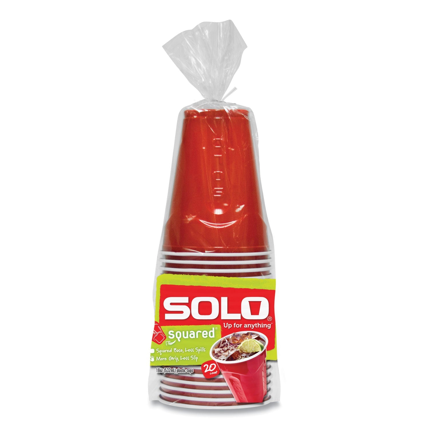 SOLO® Squared Plastic Party Cups, 18 oz, Red, 240/Carton - Bloom Skins