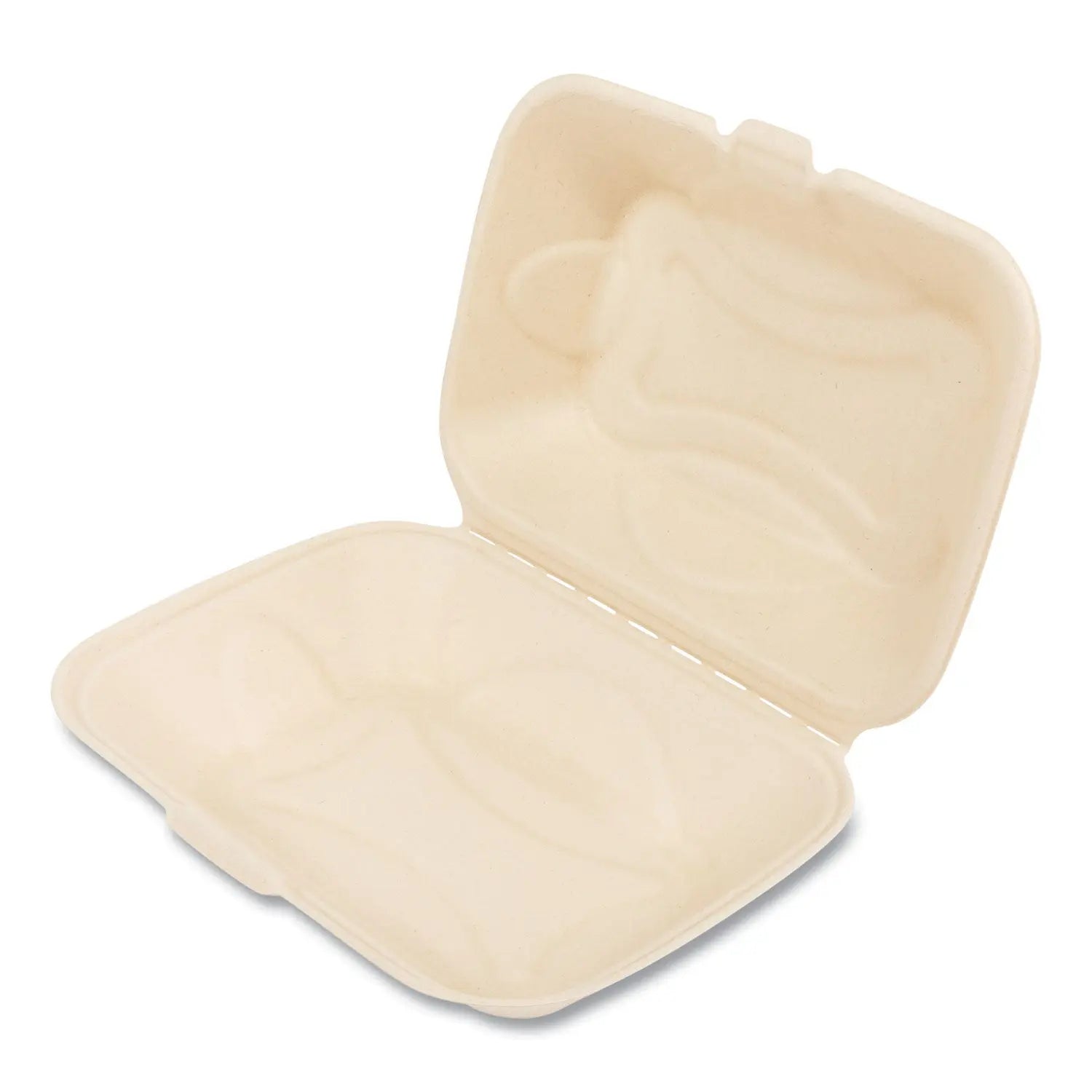Boardwalk® Bagasse PFAS-Free Food Containers, Hoagie/Hinged Lid, 6 x 3 x 9, Tan, Sugarcane, 250/Carton