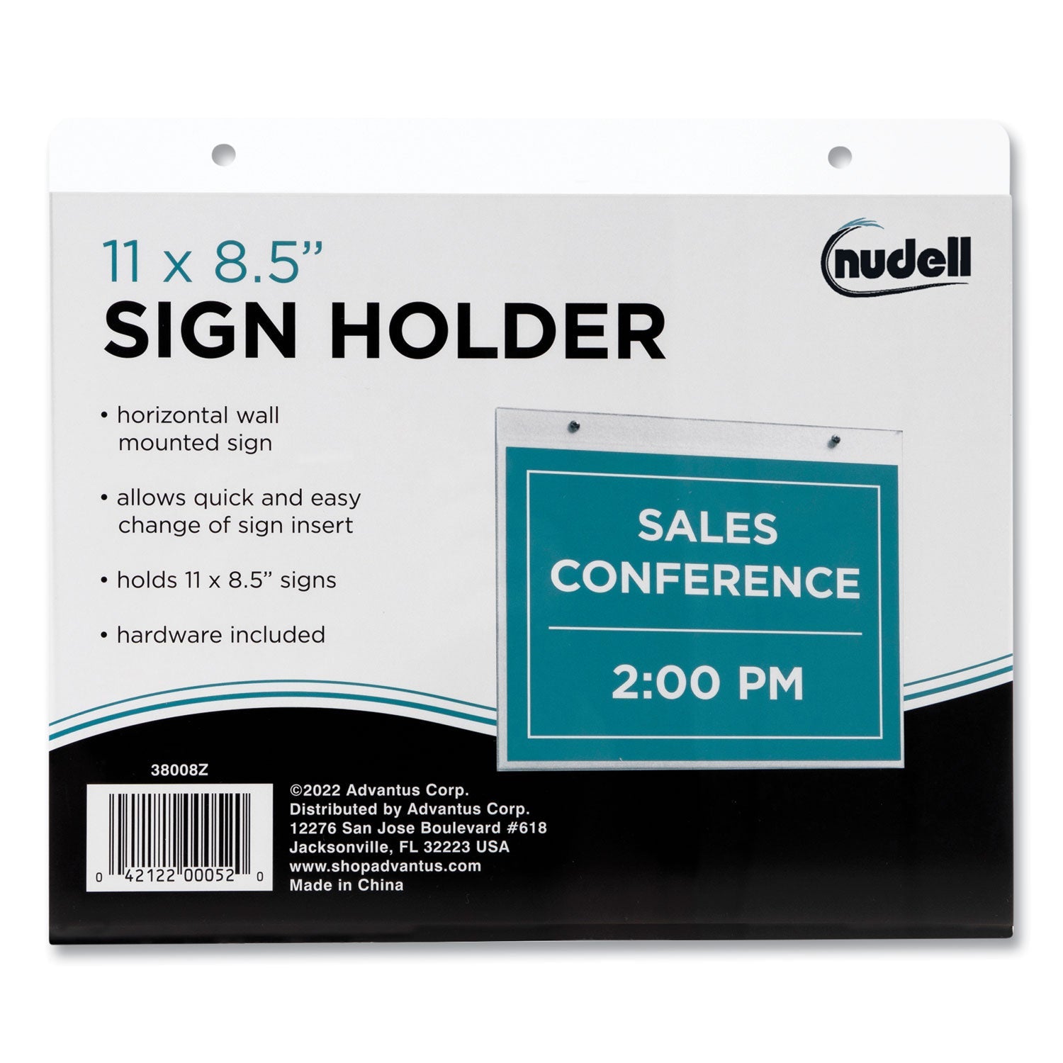Wall Sign Holder | 11x8.5, Horizontal, Clear
