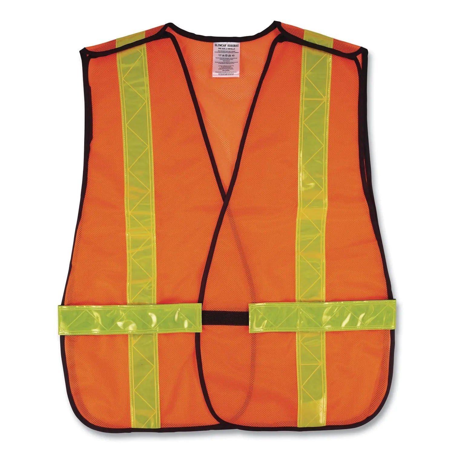 ergodyne® GloWear 8080BAX Non-Certified X-Back Hi-Vis Safety Vest, Polyester, One Size Fits Most, Orange/Yellow
