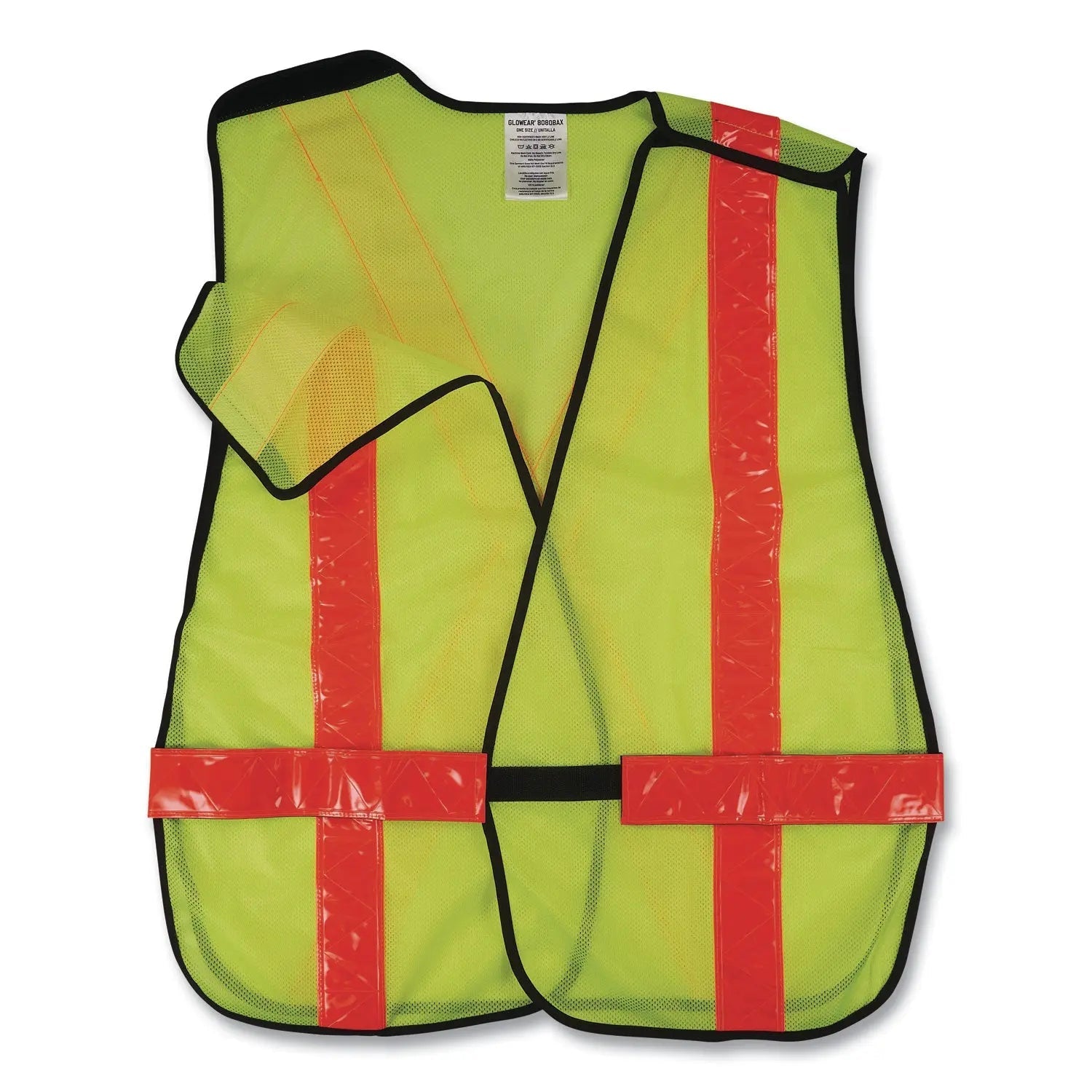 ergodyne® GloWear 8080BAX Non-Certified X-Back Hi-Vis Safety Vest, Polyester, One Size Fits Most, Lime/Orange
