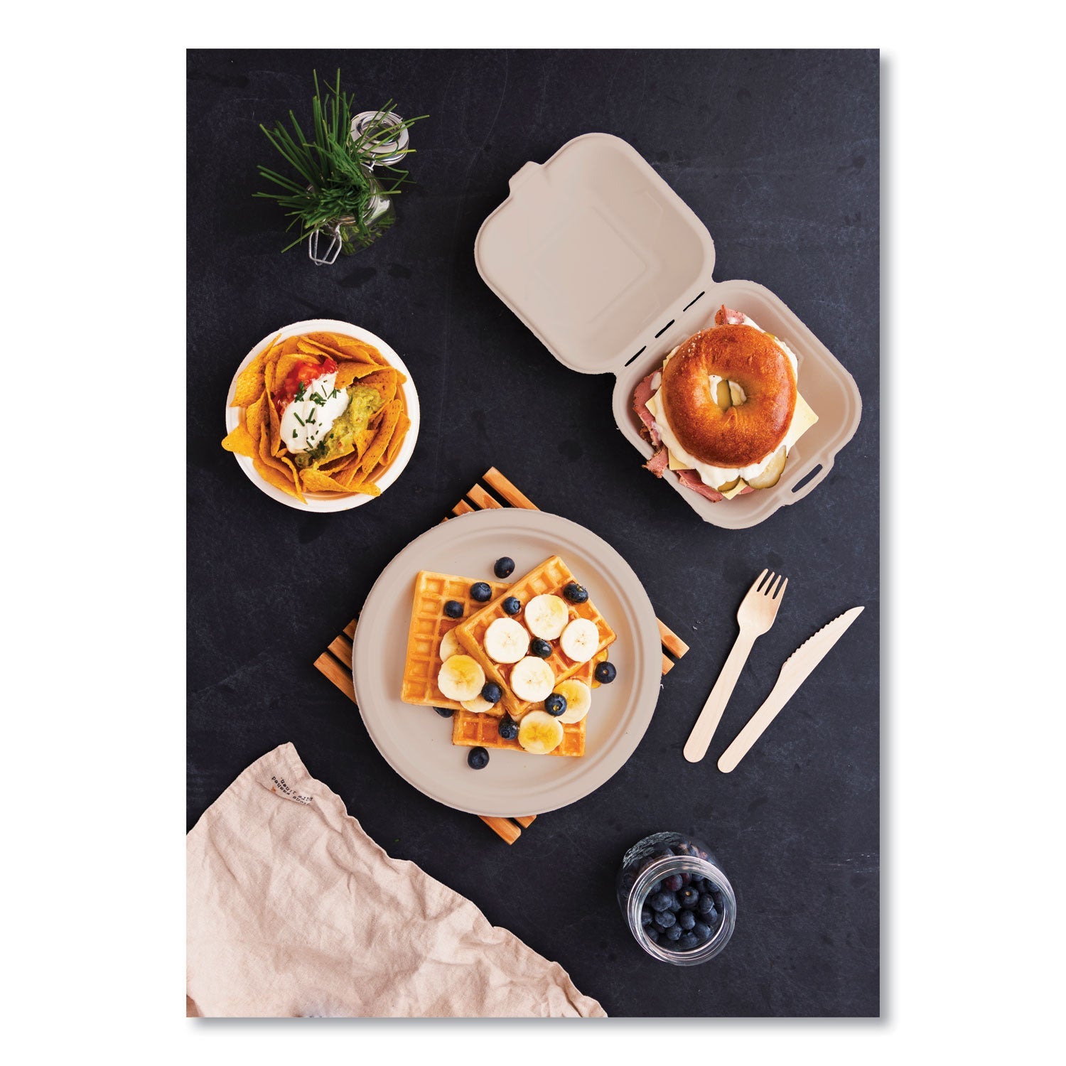 Vegware™ Nourish Molded Fiber Tableware, Compostable, Bowl, Sugarcane, 12 oz, White, 1,000/Carton