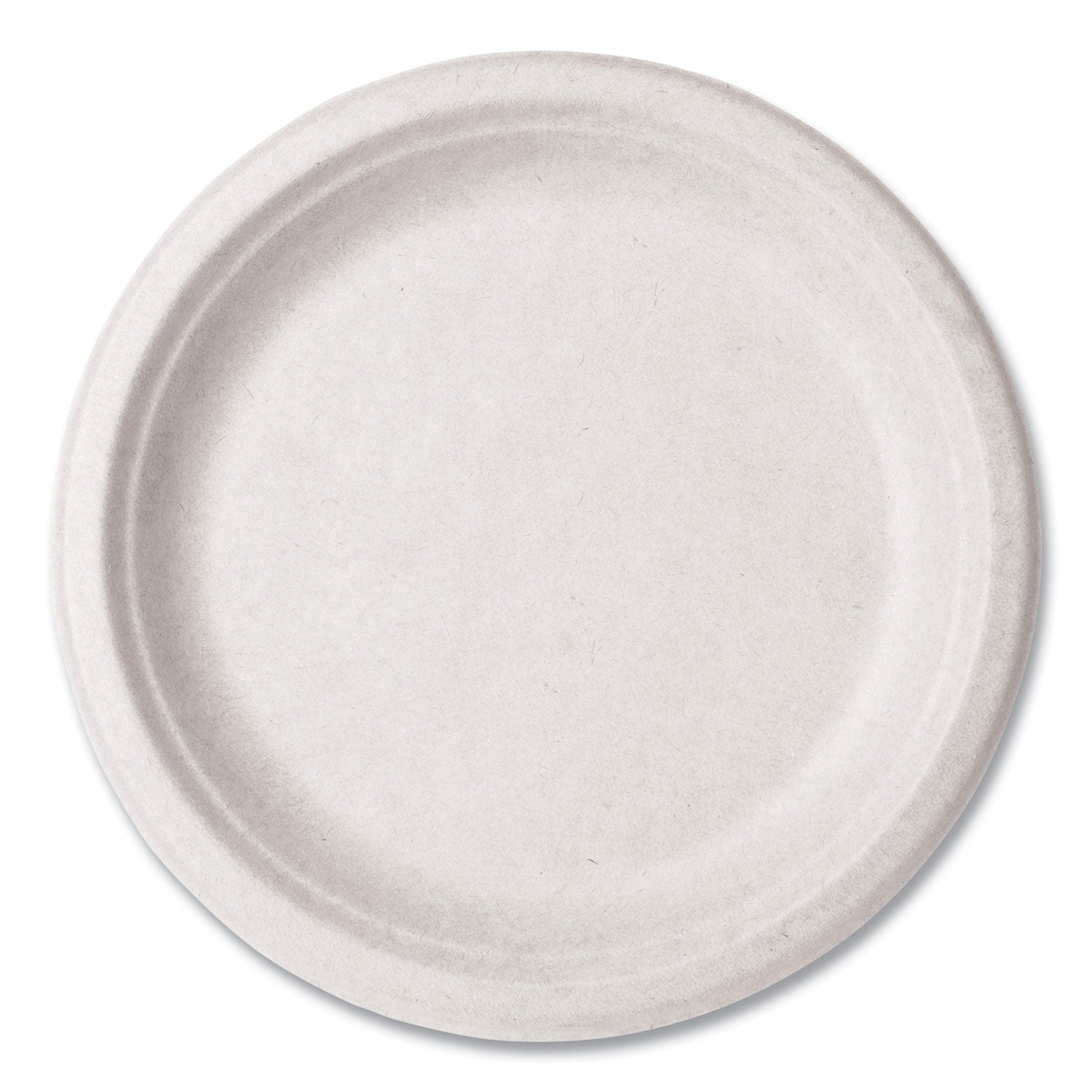 Vegware™ Molded Fiber Tableware, Compostable, Plate, Sugarcane, 9" dia, White, 500/Carton