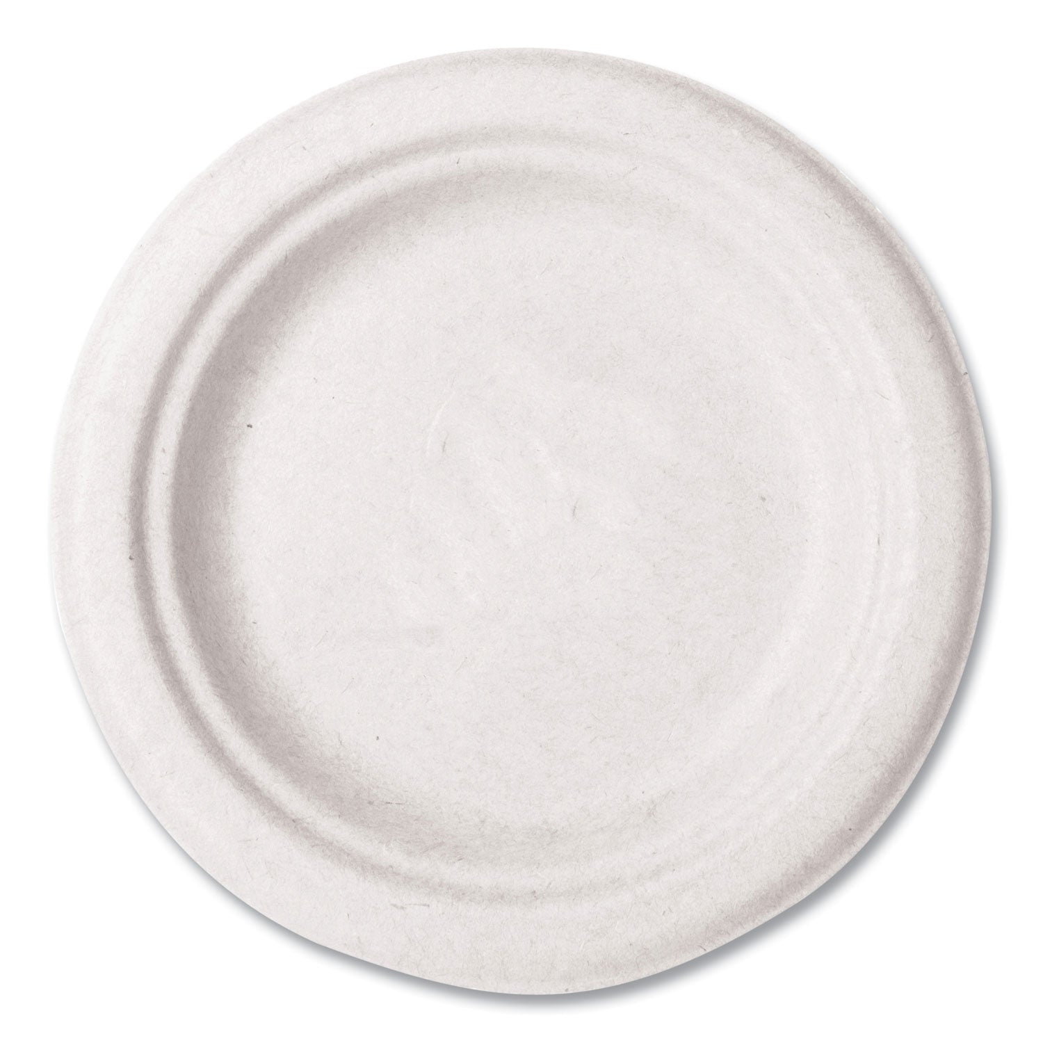 Vegware™ Molded Fiber Tableware, Compostable, Plate, Sugarcane, 6" dia, White, 1,000/Carton