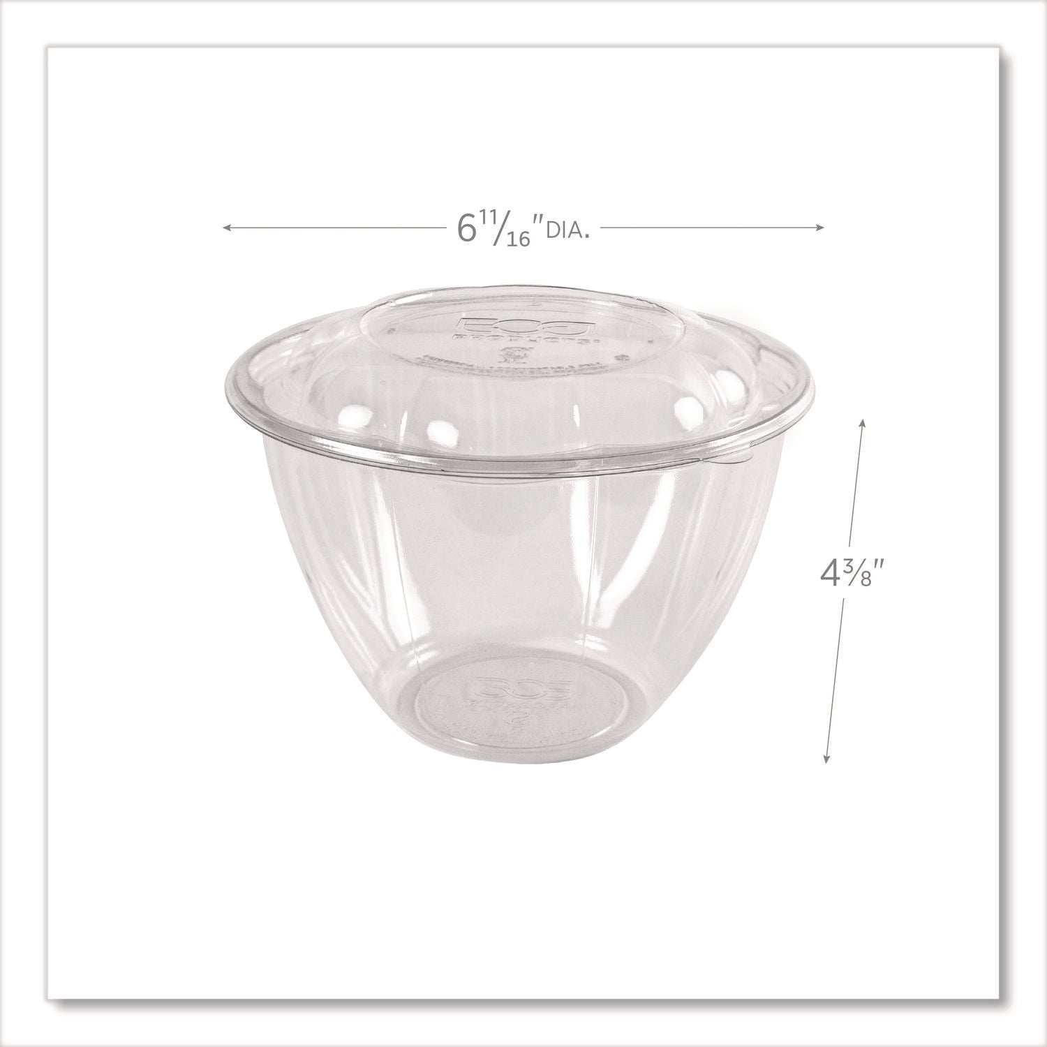 Eco-Products® Renewable and Compostable Salad Bowls with Lids, 48 oz, Clear, Plastic, 150/Carton - Bloom Skins