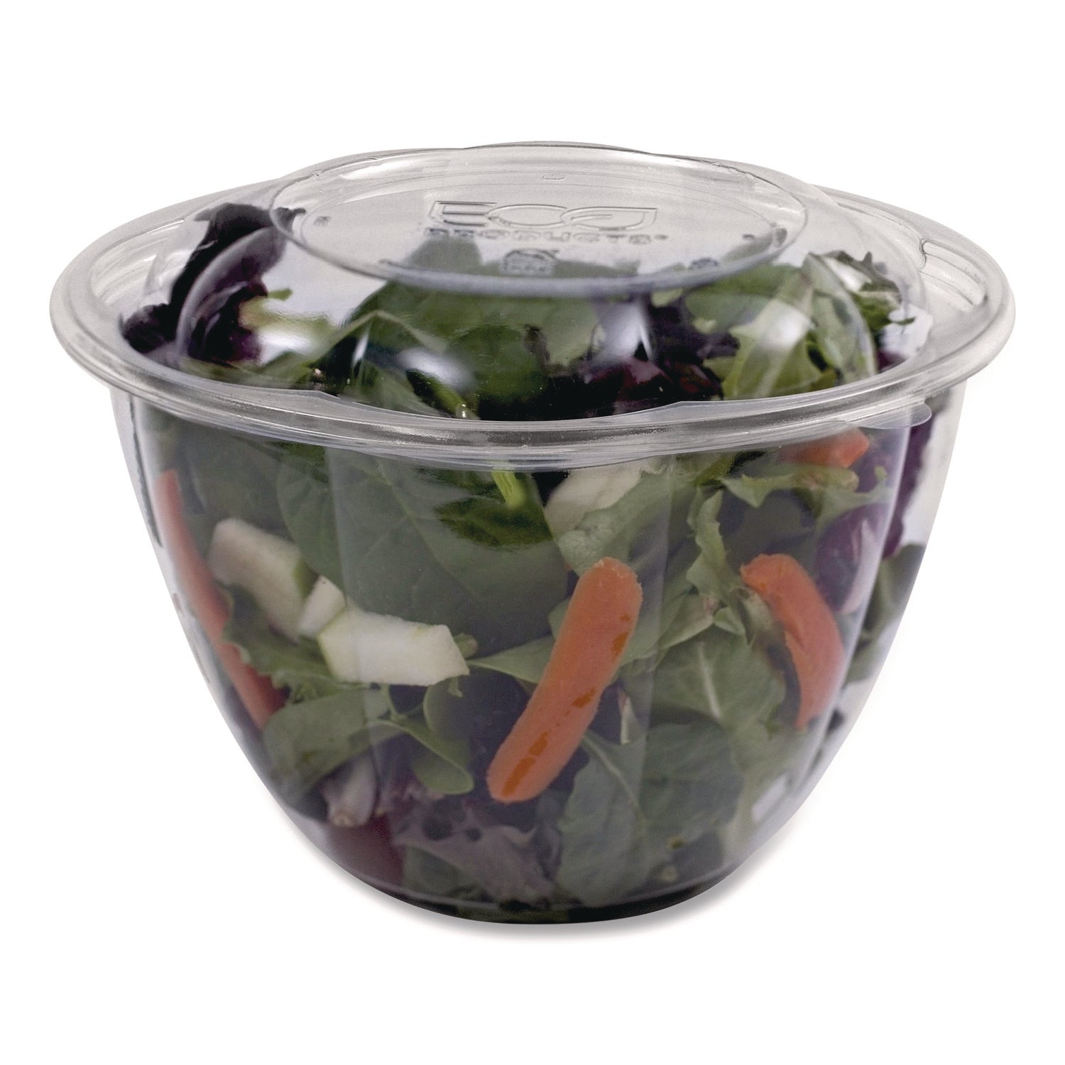 Eco-Products® Renewable and Compostable Salad Bowls with Lids, 48 oz, Clear, Plastic, 150/Carton - Bloom Skins