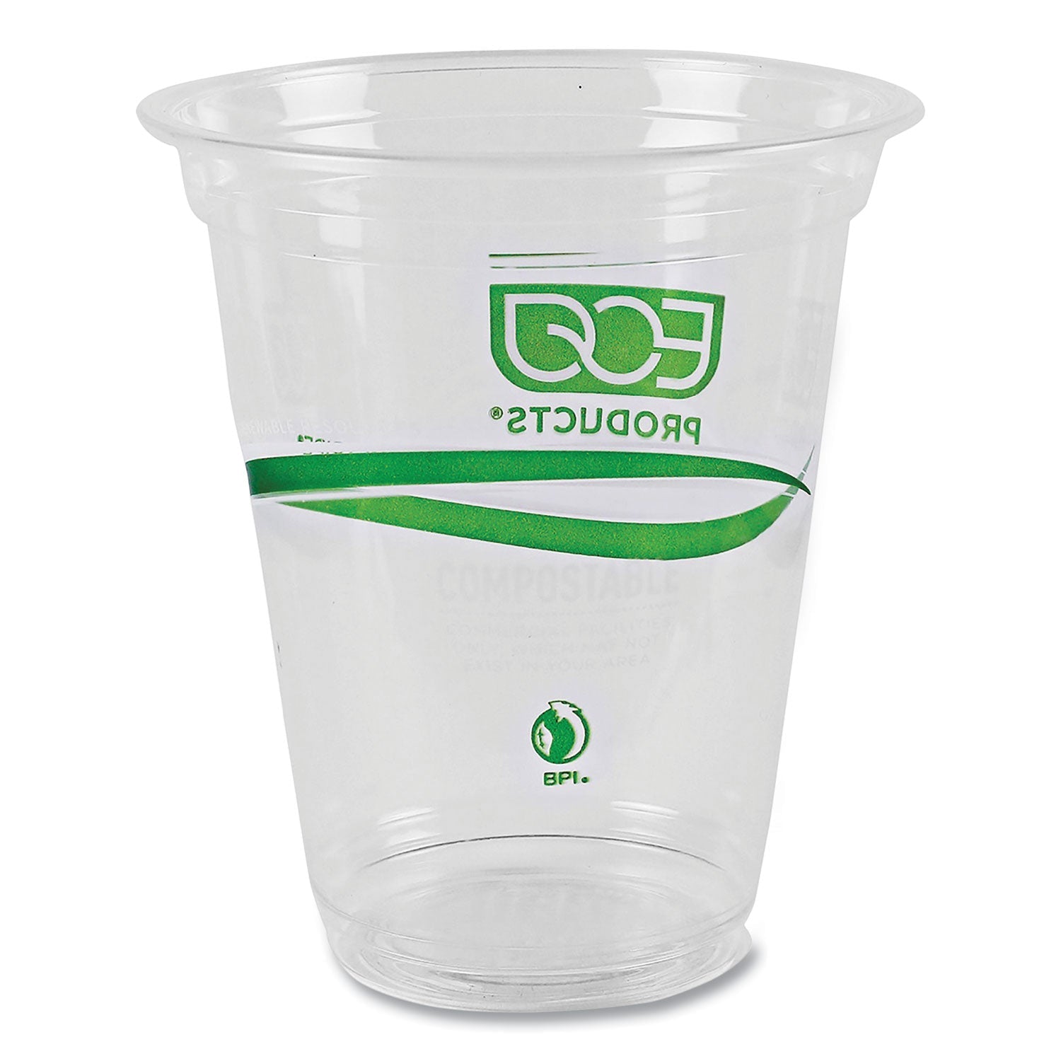 Eco-Products® GreenStripe Renewable and Compostable Cold Cups Convenience Pack, 16 oz, Plastic, Clear, 50/Pack
