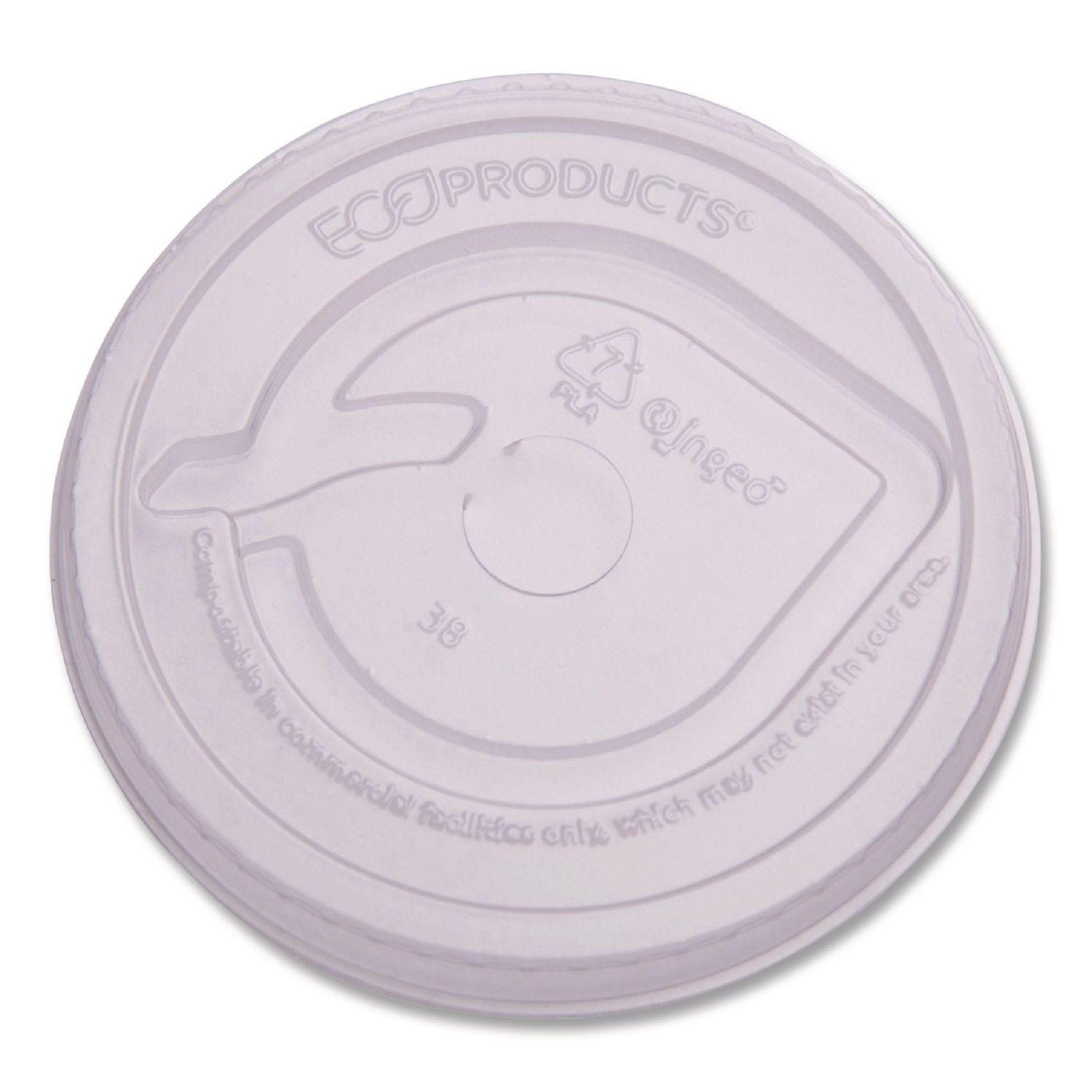 Eco-Products® GreenStripe Cold Cup Flat Lids, Fits 9 oz to 24 oz Cold Cups, Plastic, Clear, 100/Pack, 10 Packs/Carton