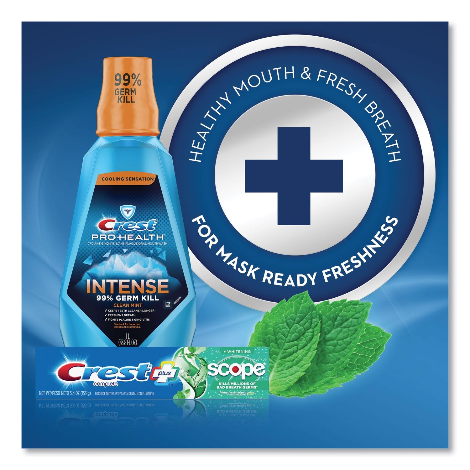 Crest® Complete Whitening Toothpaste + Scope, Mint, 0.85 oz Tube, 72/Carton - Bloom Skins