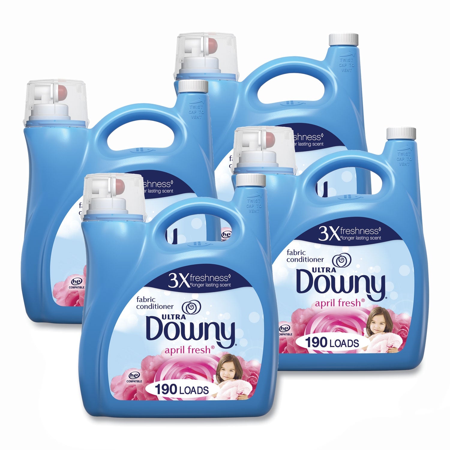 Downy® Liquid Fabric Softener, April Fresh, 140 oz Bottle, 4/Carton