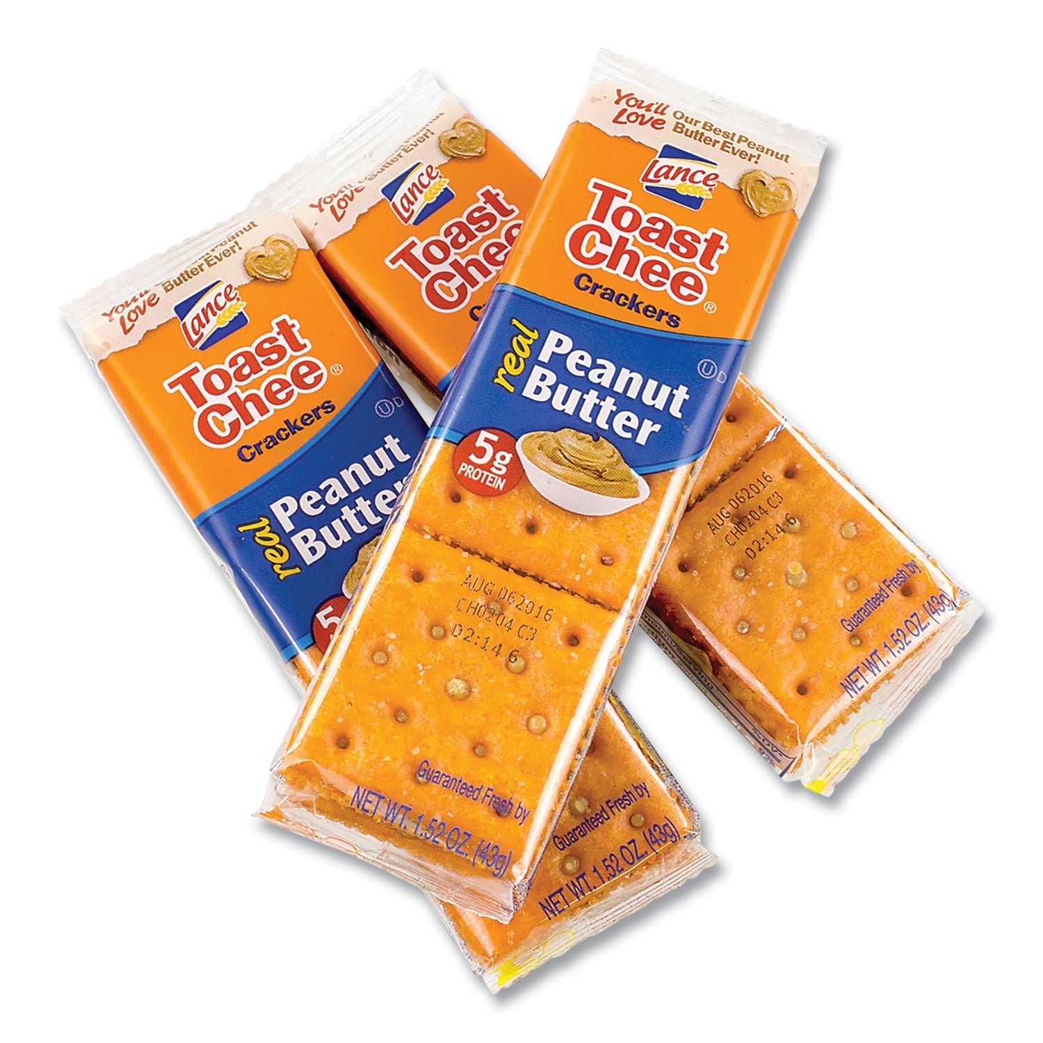 Lance® Toast Cheese Crackers, Peanut Butter, 1.5 oz Packet, 24/Box - Bloom Skins
