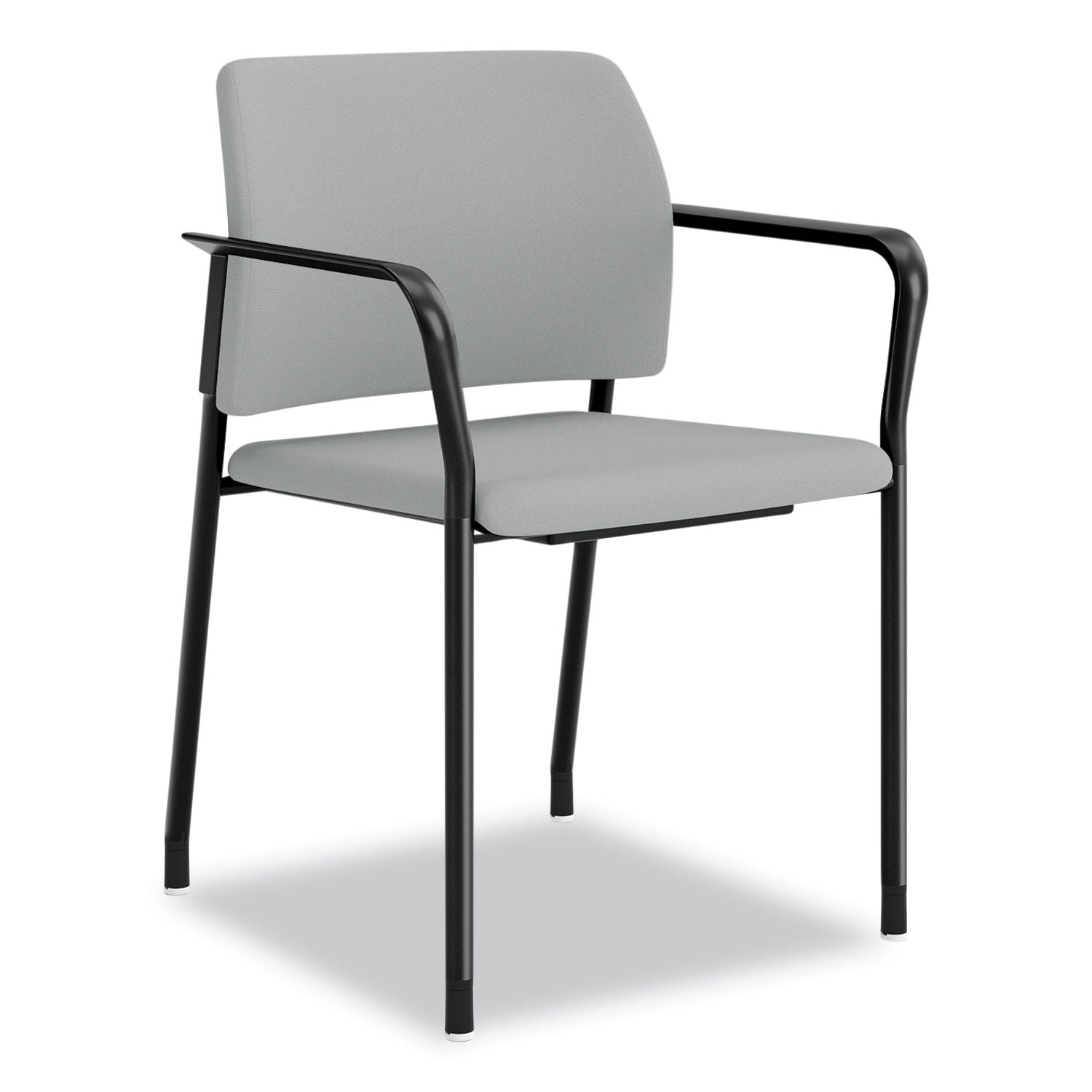 HON® Accommodate Series Guest Chair with Arms, Vinyl Upholstery, 23.5" x 22.25" x 32", Flint Seat/Back, Charblack Legs, 2/Carton