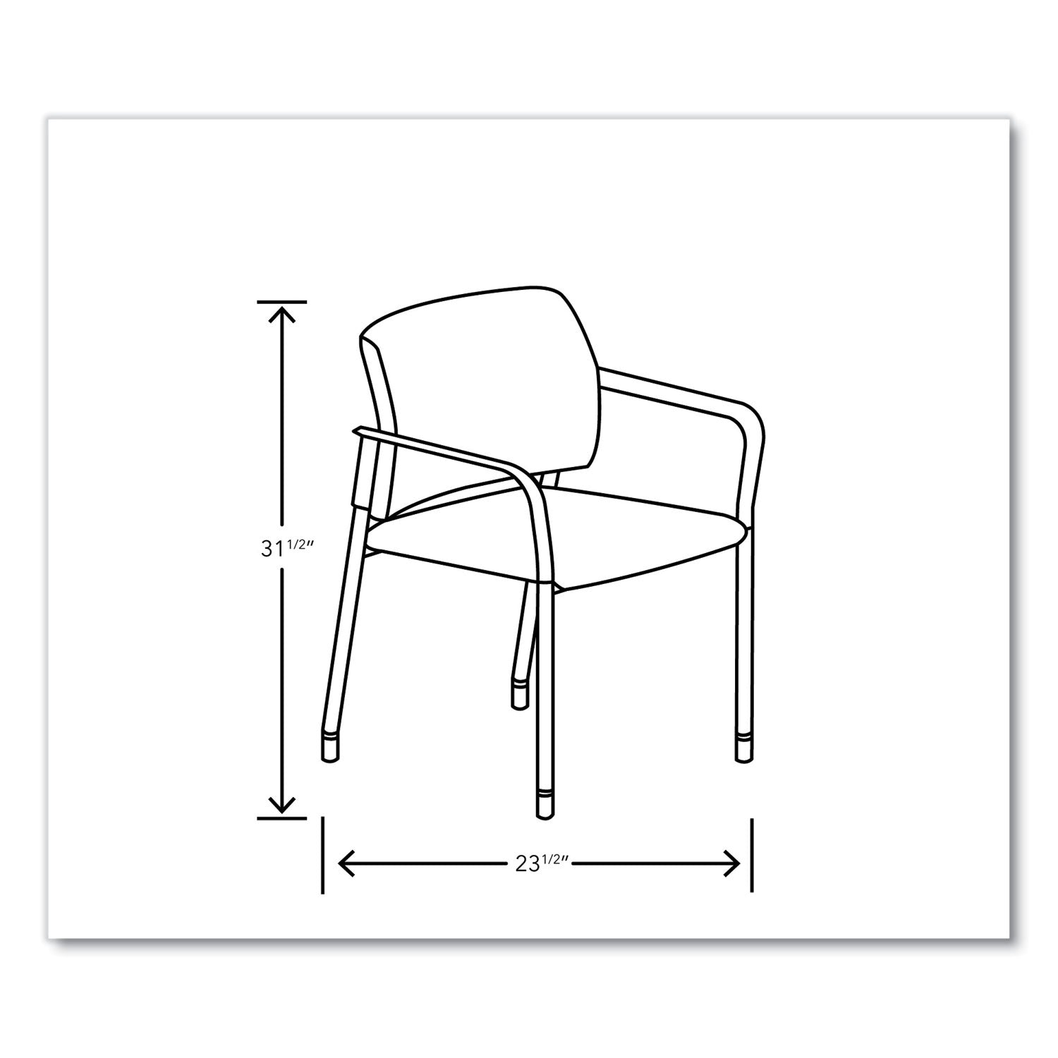 HON® Accommodate Series Guest Chair with Arms, Vinyl Upholstery, 23.5" x 22.25" x 32", Flint Seat/Back, Charblack Legs, 2/Carton