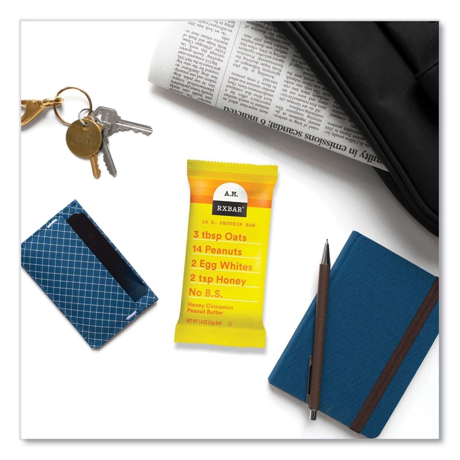 A.M. RXBAR® Adult Bars, Honey Cinnamon Peanut Butter, 1.9 oz Bar, 5 Bars/Packs, 2 Packs/Carton - Bloom Skins