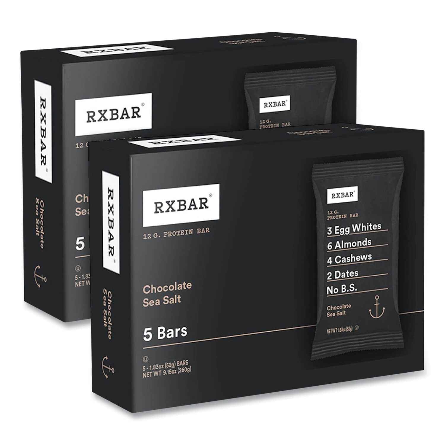 RXBAR® Adult Bars, Chocolate Sea Salt, 1.83 oz Bar, 5 Bars/Box, 2 Boxes/Carton