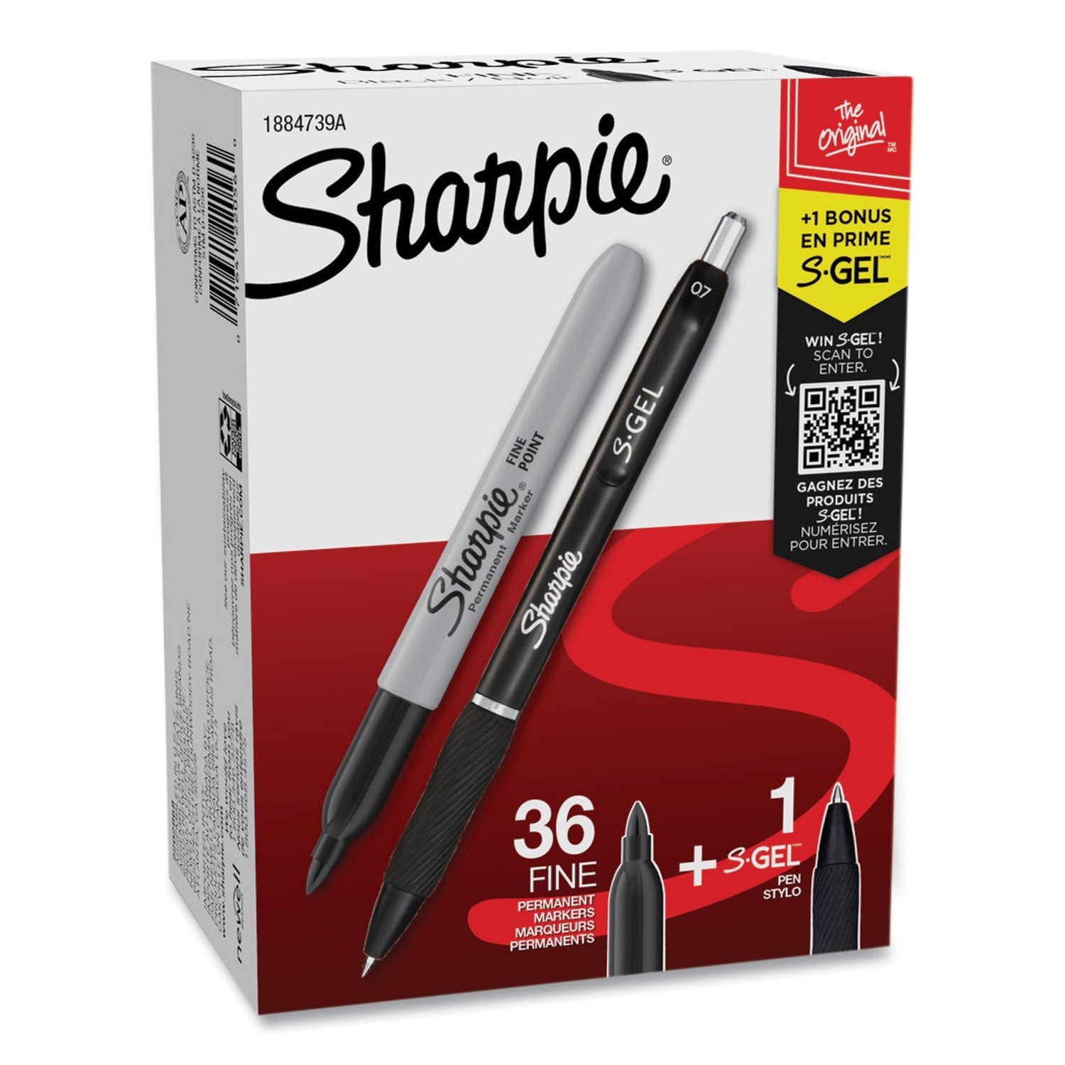 Fine Tip Permanent Marker | 36-Pack with S-Gel Pen