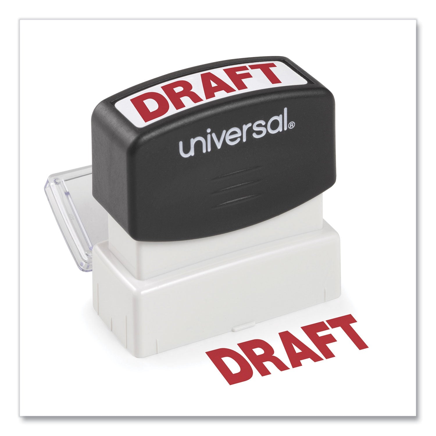 Universal® Message Stamp, Draft, Pre-Inked One-Color, Red