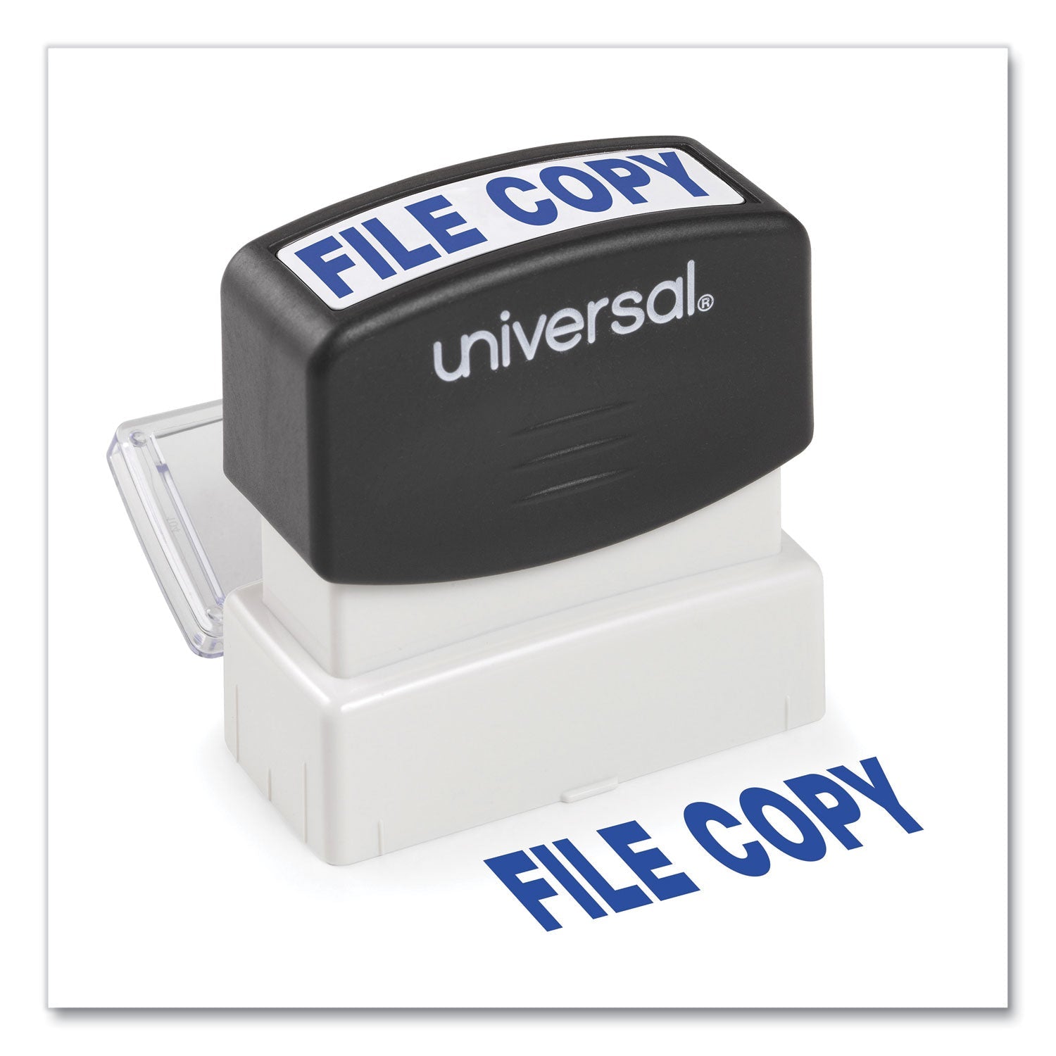 File Copy Message Stamp | Pre-Inked, Blue