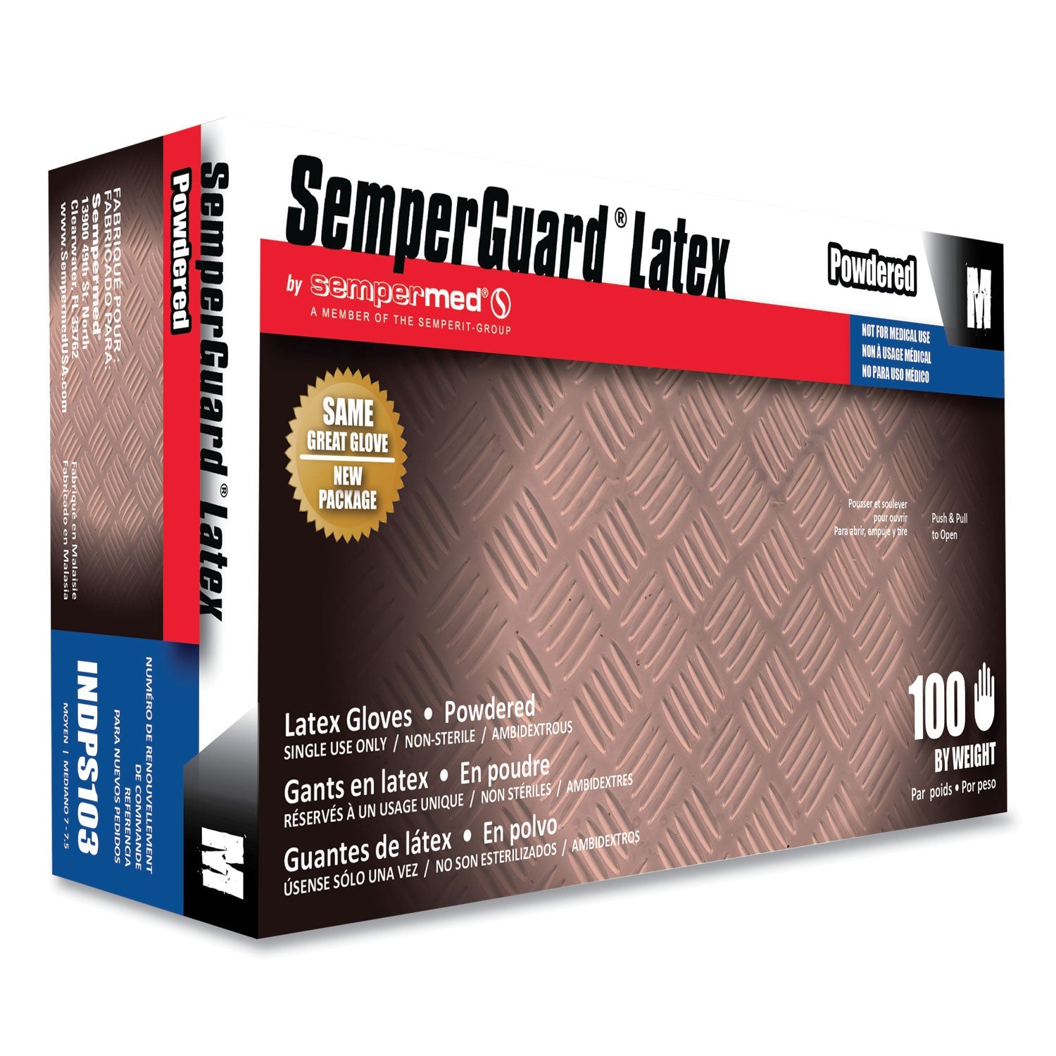 Latex Powdered Gloves | SemperGuard® Medium 100-Box