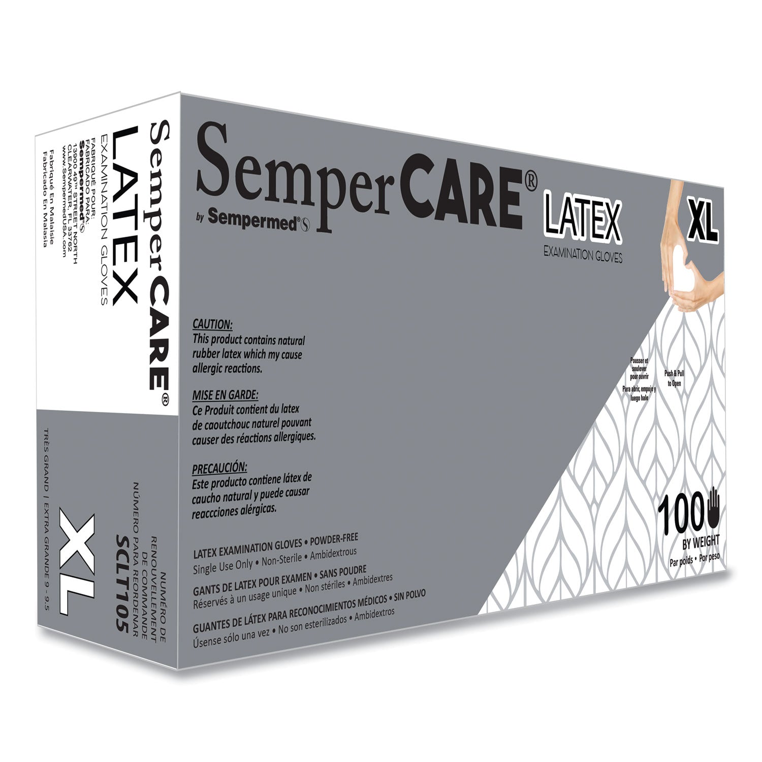 Latex Examination Gloves | SemperCare® XL 1000-Ct