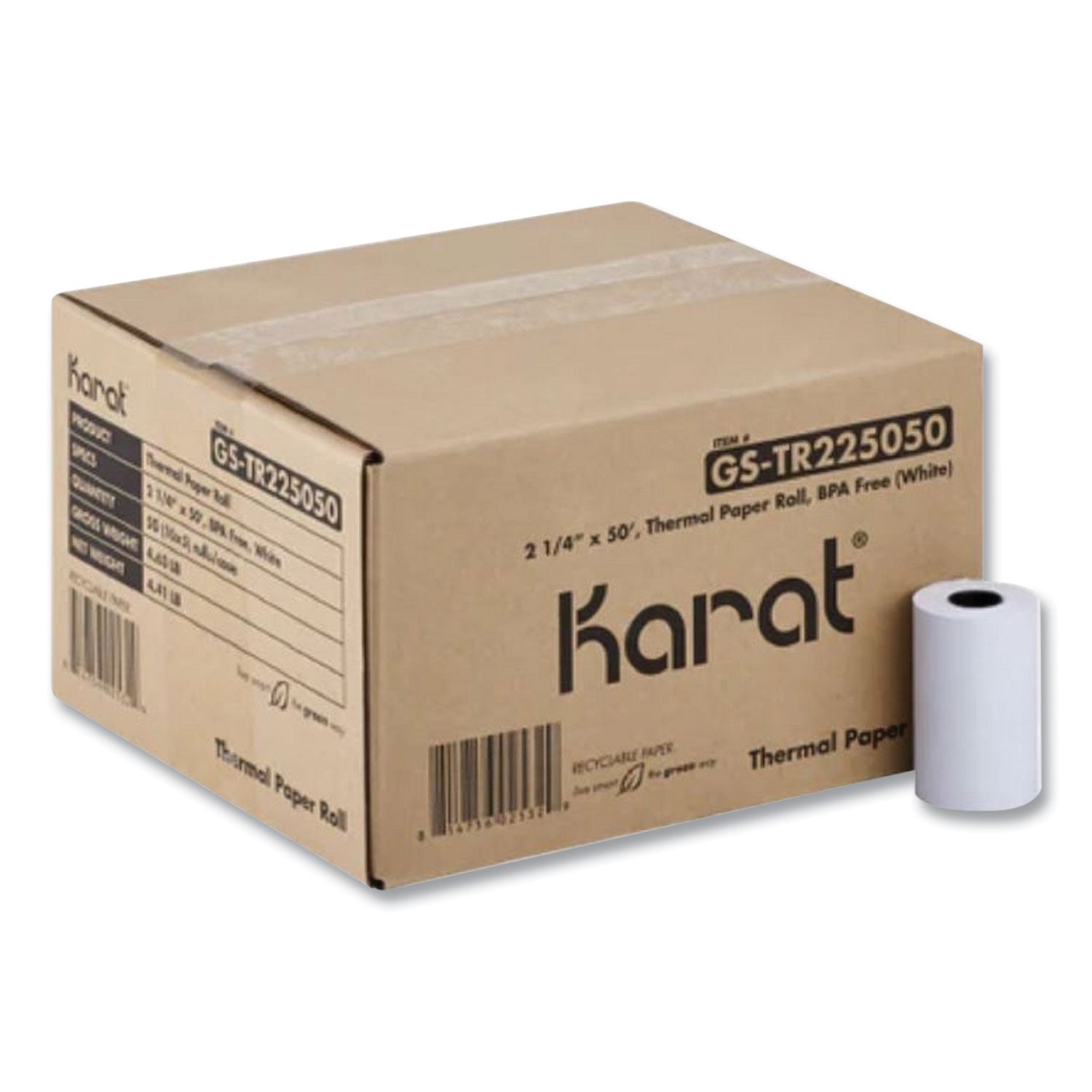 Thermal Paper Rolls | 2.25" x 50 ft, 50/Carton