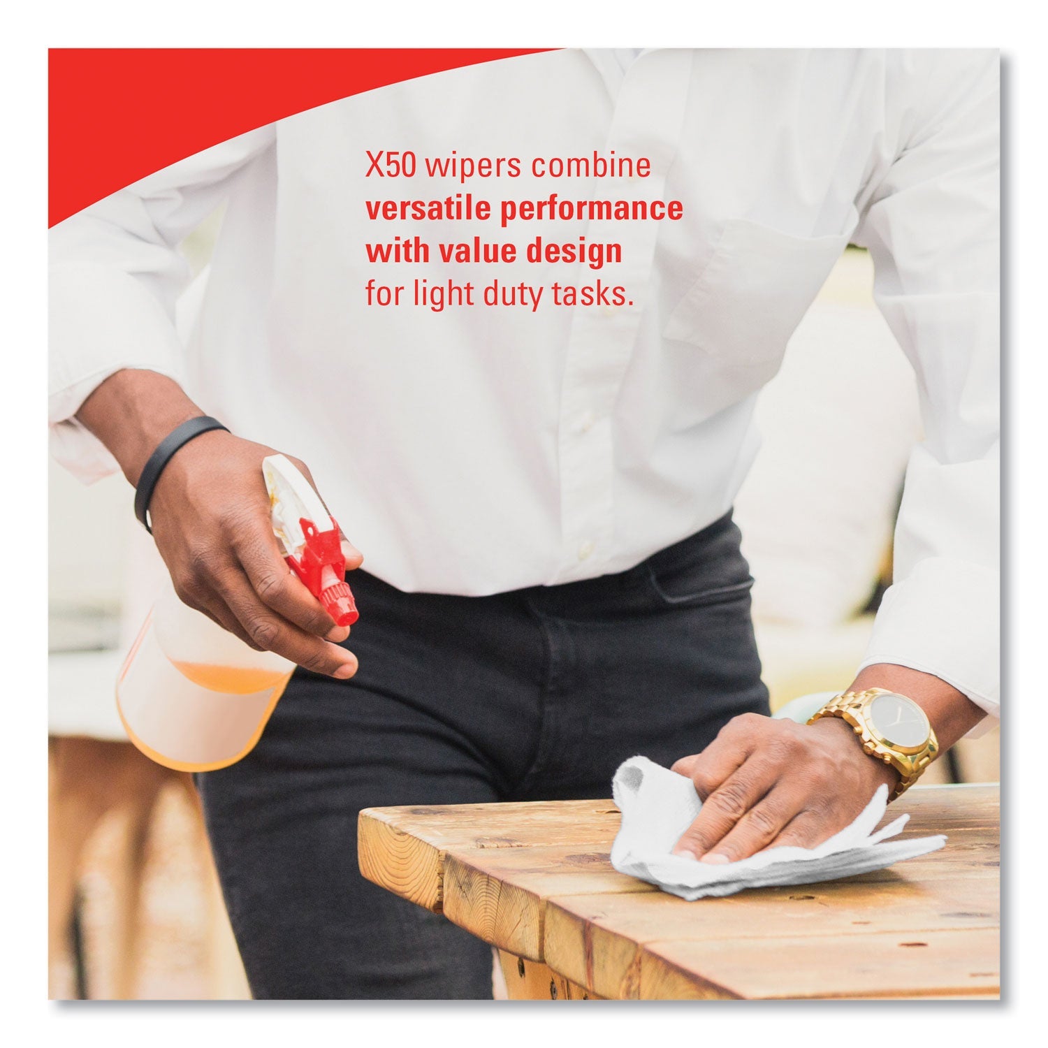 WypAll® X50 Cloths, POP-UP Box, 12.5 x 9.1, White, 168/Box, 10 Boxes/Carton