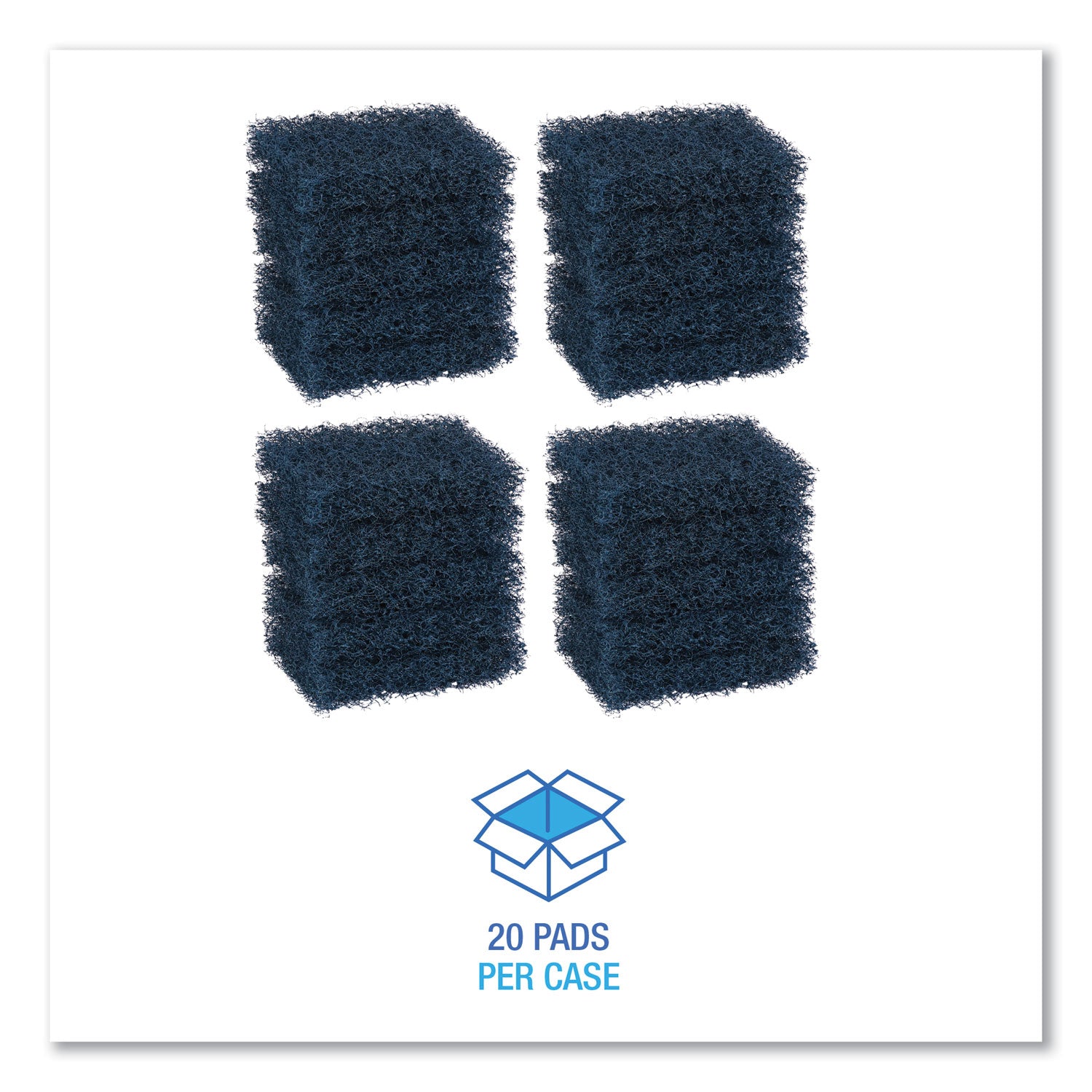 Boardwalk® Extra Heavy-Duty Scouring Pad, 3.5 x 5, Dark Blue, 20/Carton