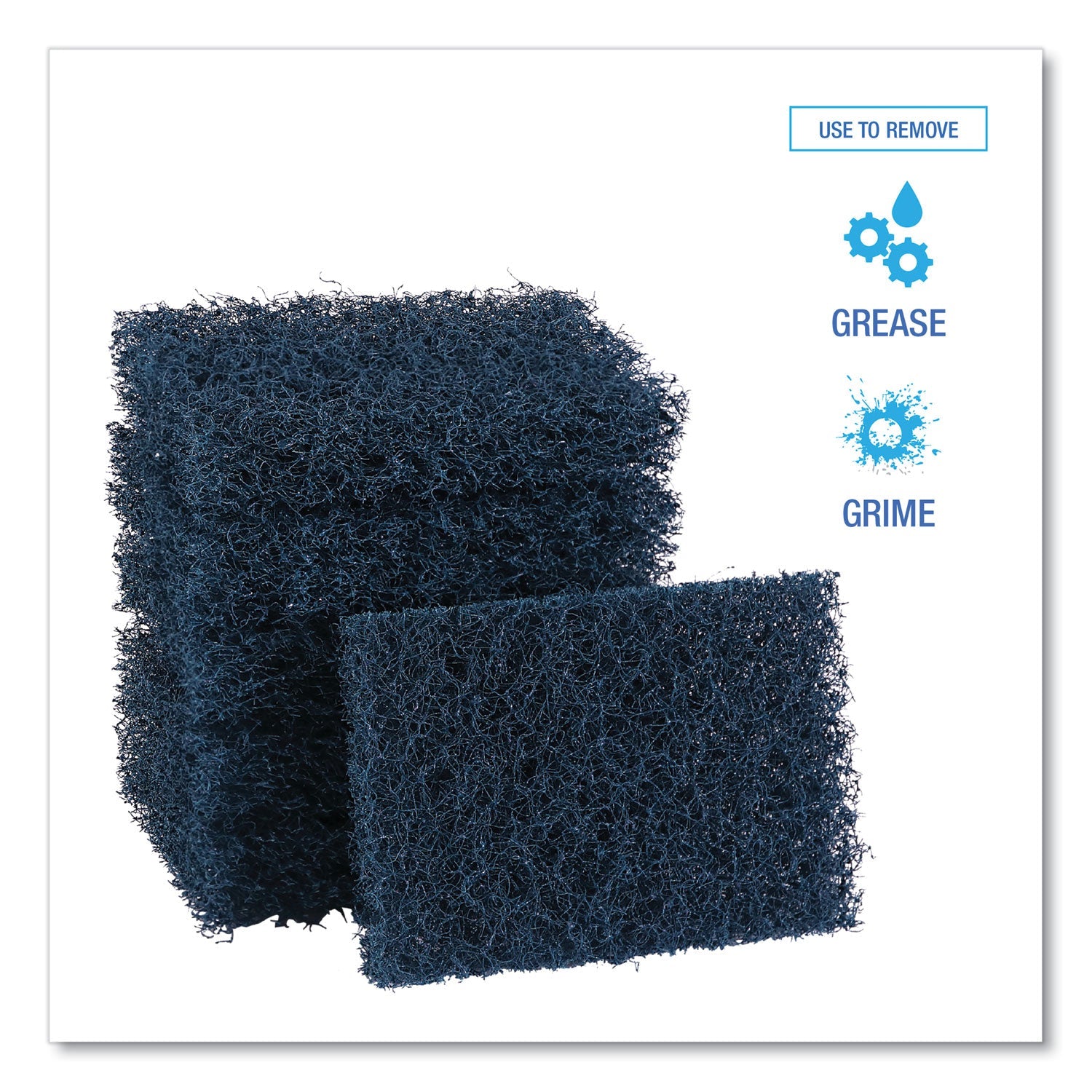 Boardwalk® Extra Heavy-Duty Scouring Pad, 3.5 x 5, Dark Blue, 20/Carton