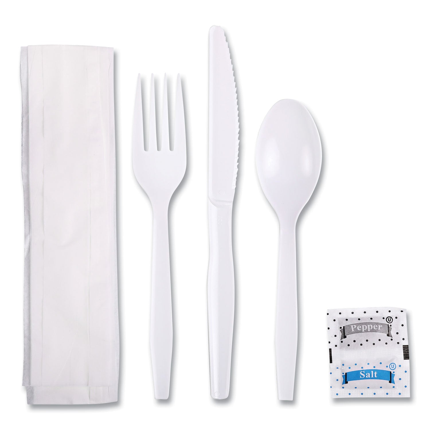Six-Piece Cutlery Kit | White | 250/Carton