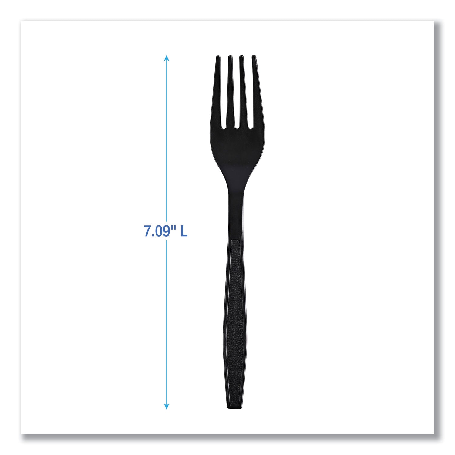 Boardwalk® Heavyweight Wrapped Polypropylene Cutlery, Fork, Plastic, Black, 1,000/Carton