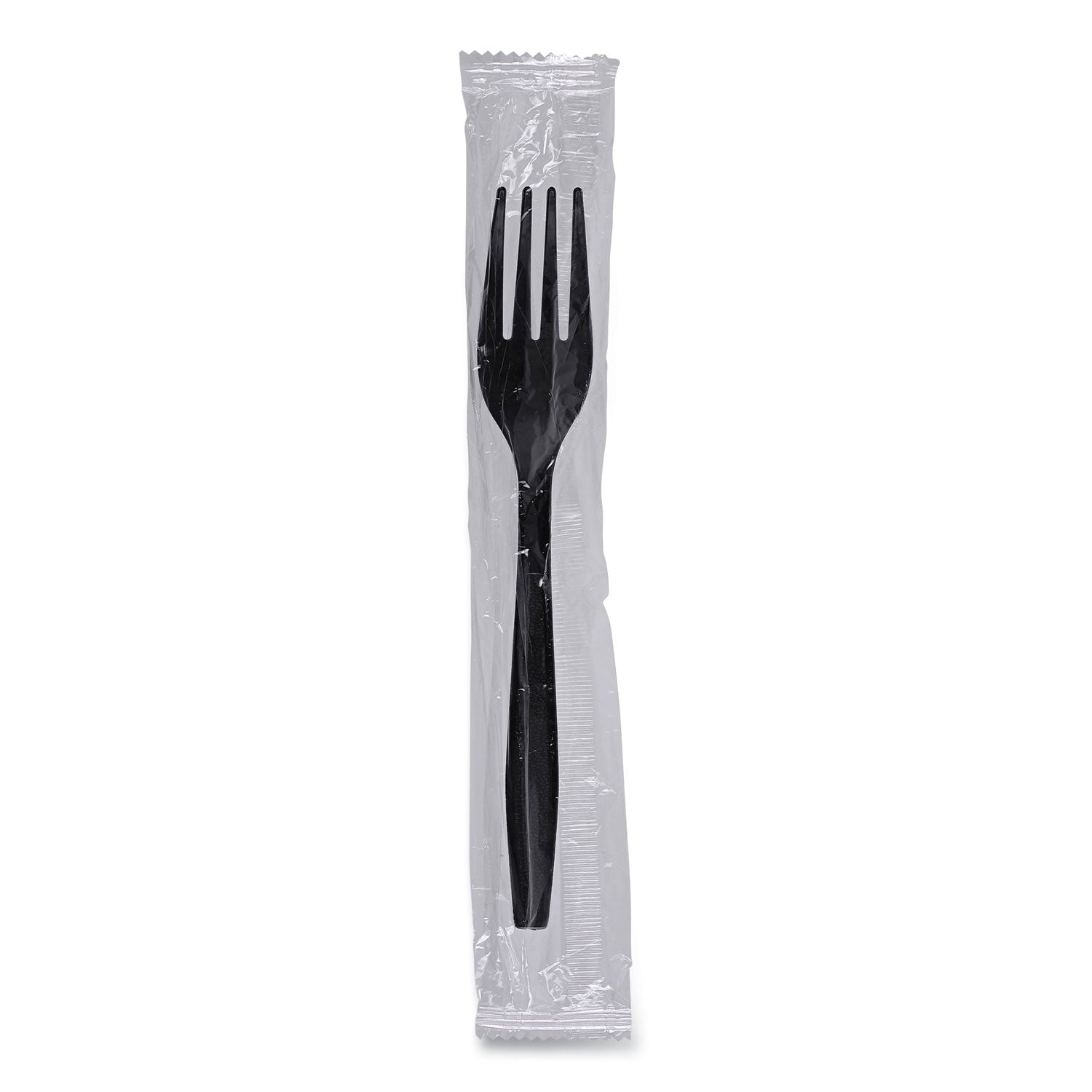 Boardwalk® Heavyweight Wrapped Polypropylene Cutlery, Fork, Plastic, Black, 1,000/Carton