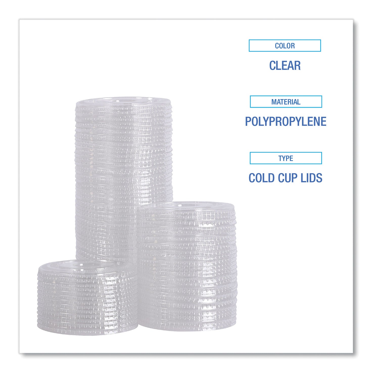 Boardwalk® PET Cold Cup Lids, Fits 14 oz to 24 oz Cold Cups, Plastic, Clear, 100/Sleeve, 10 Sleeves/Carton