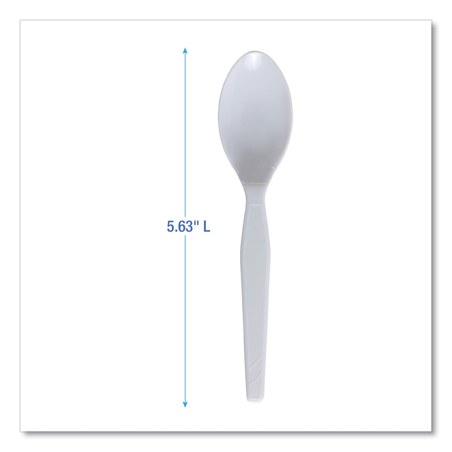 Boardwalk® Mediumweight Polystyrene Cutlery, Spoon, Plastic, White, 100/Box