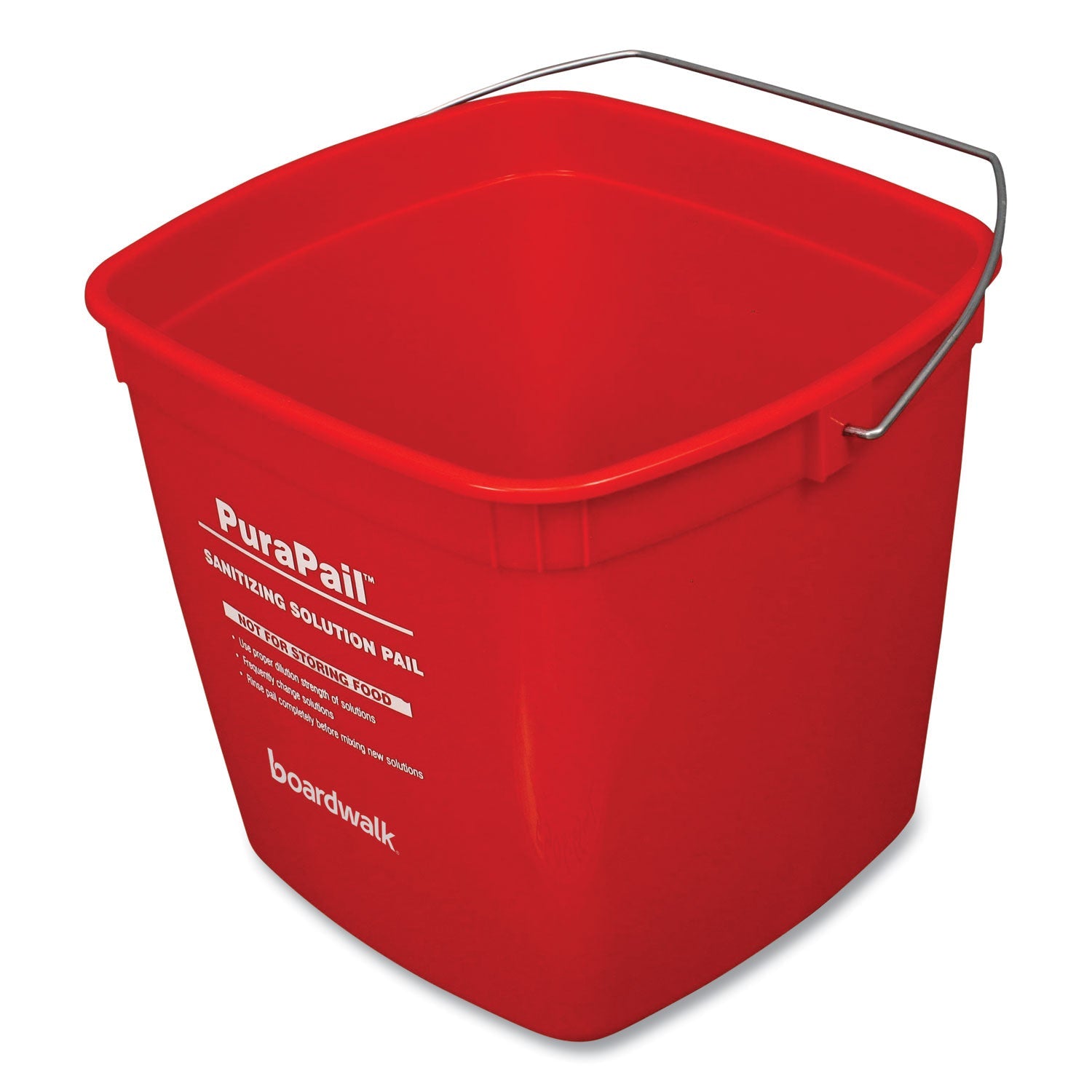 Boardwalk® PuraPail, 6 qt, Polypropylene, Red/White