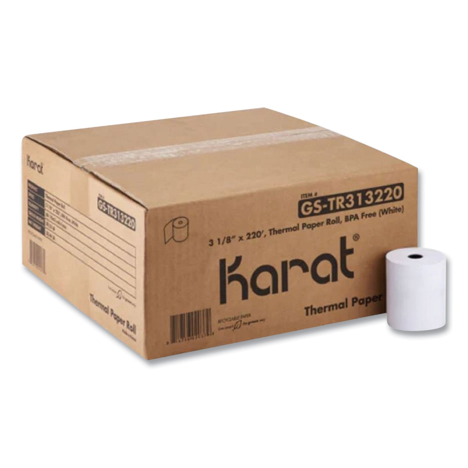 Thermal Paper Rolls | 3.13" x 220 ft, 50/Carton