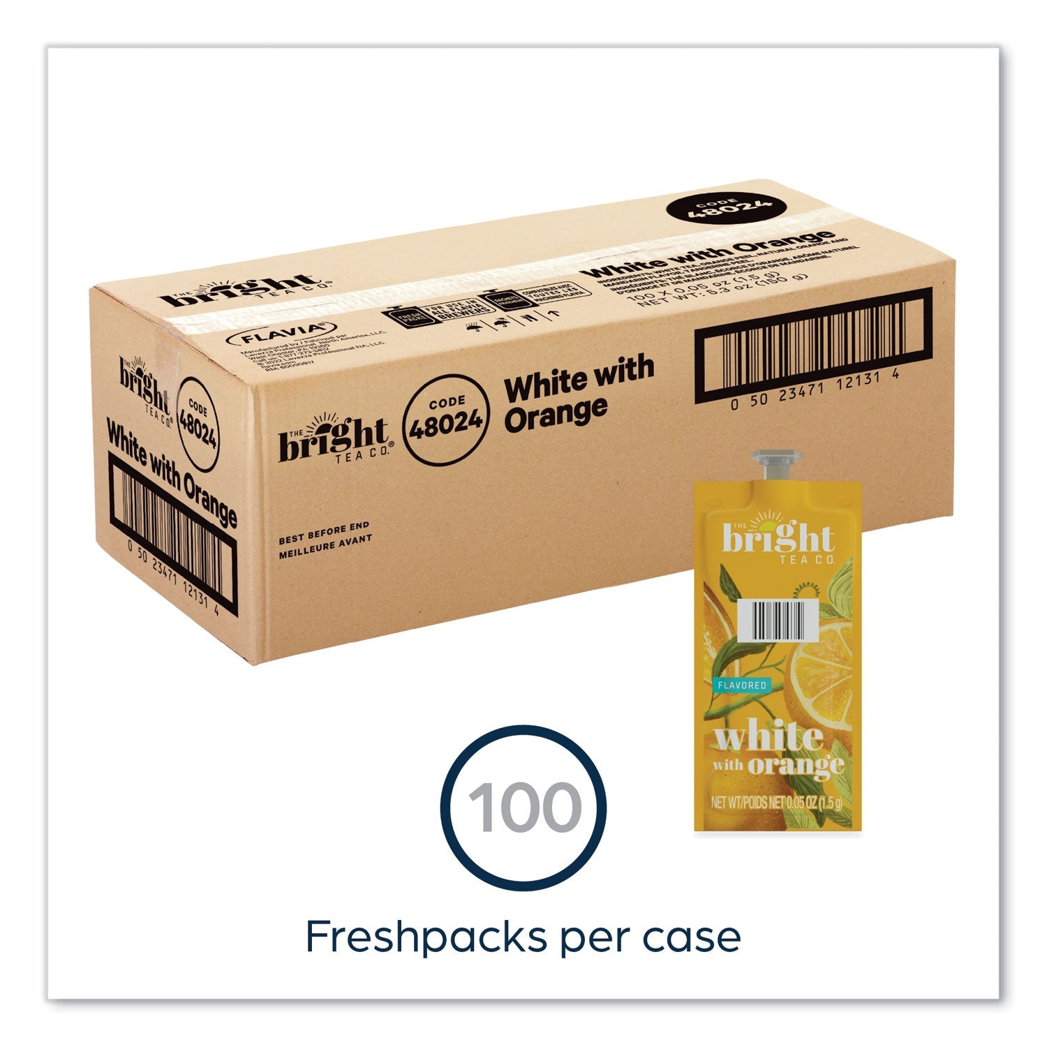 FLAVIA® The Bright Tea Co. White with Orange Tea Freshpack, 100/Carton - Bloom Skins