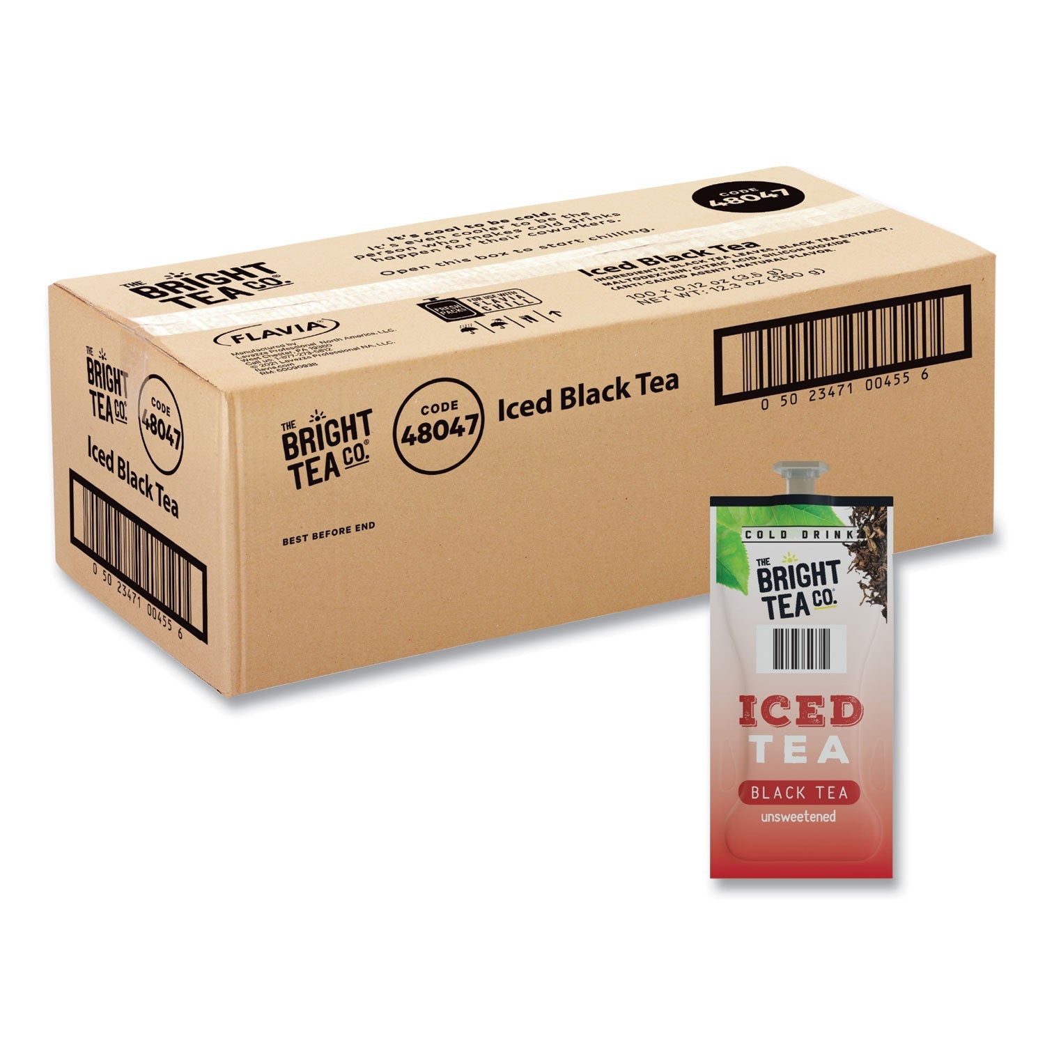 FLAVIA® The Bright Tea Co. Unsweetened Iced Black Tea Freshpack, 100/Carton