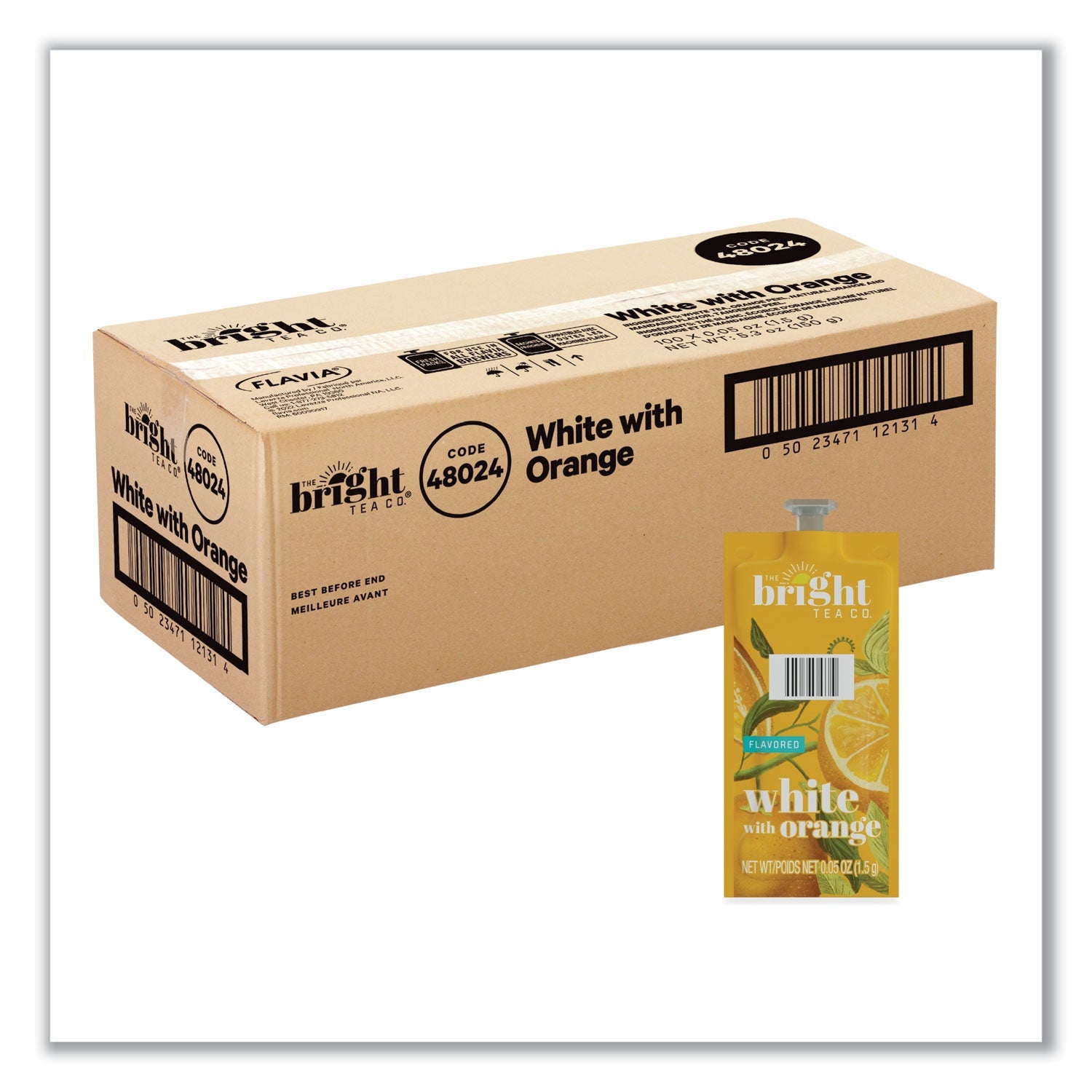 FLAVIA® The Bright Tea Co. White with Orange Tea Freshpack, 100/Carton